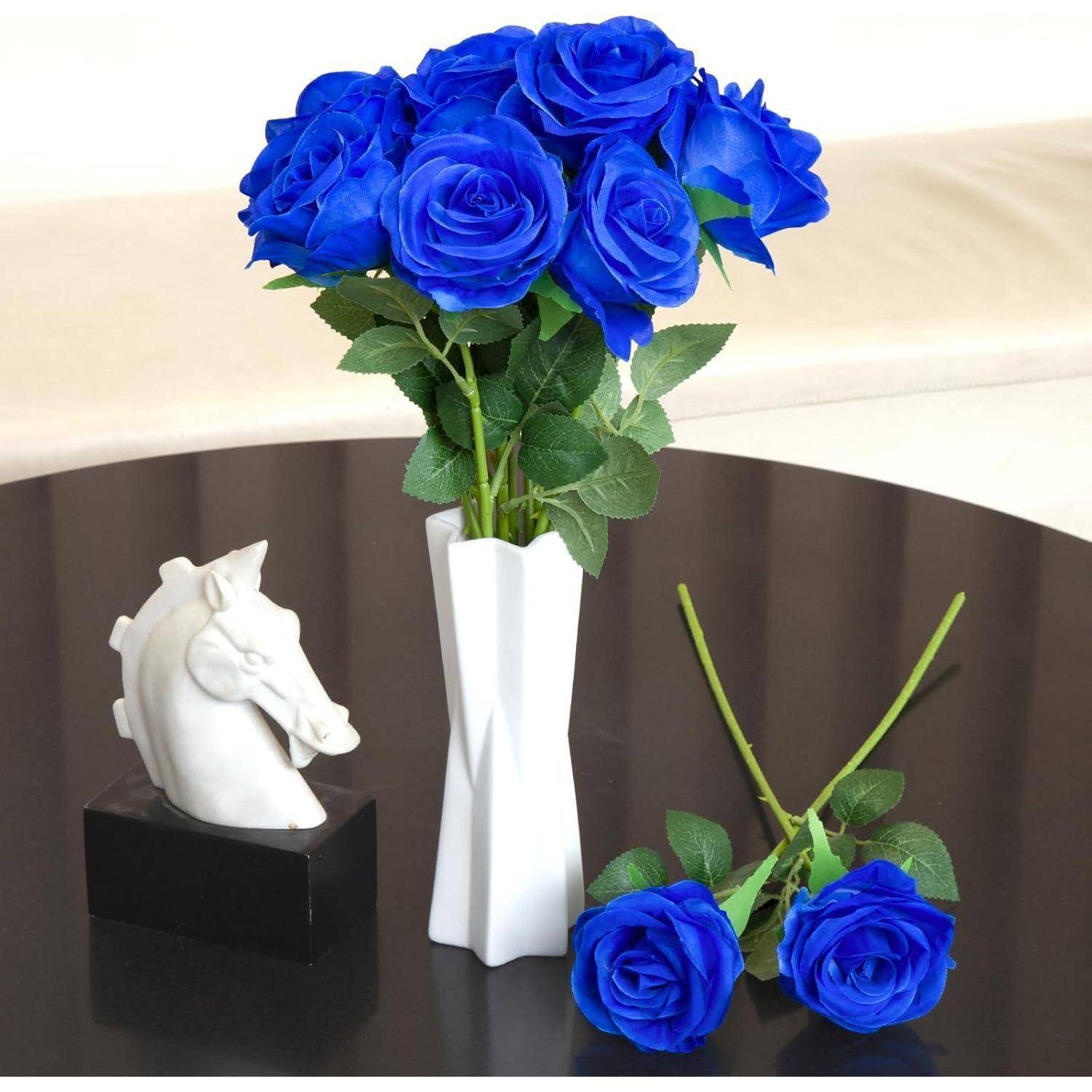 12 Stück Blaue Kunstblumen Hochzeit Party Dekoration