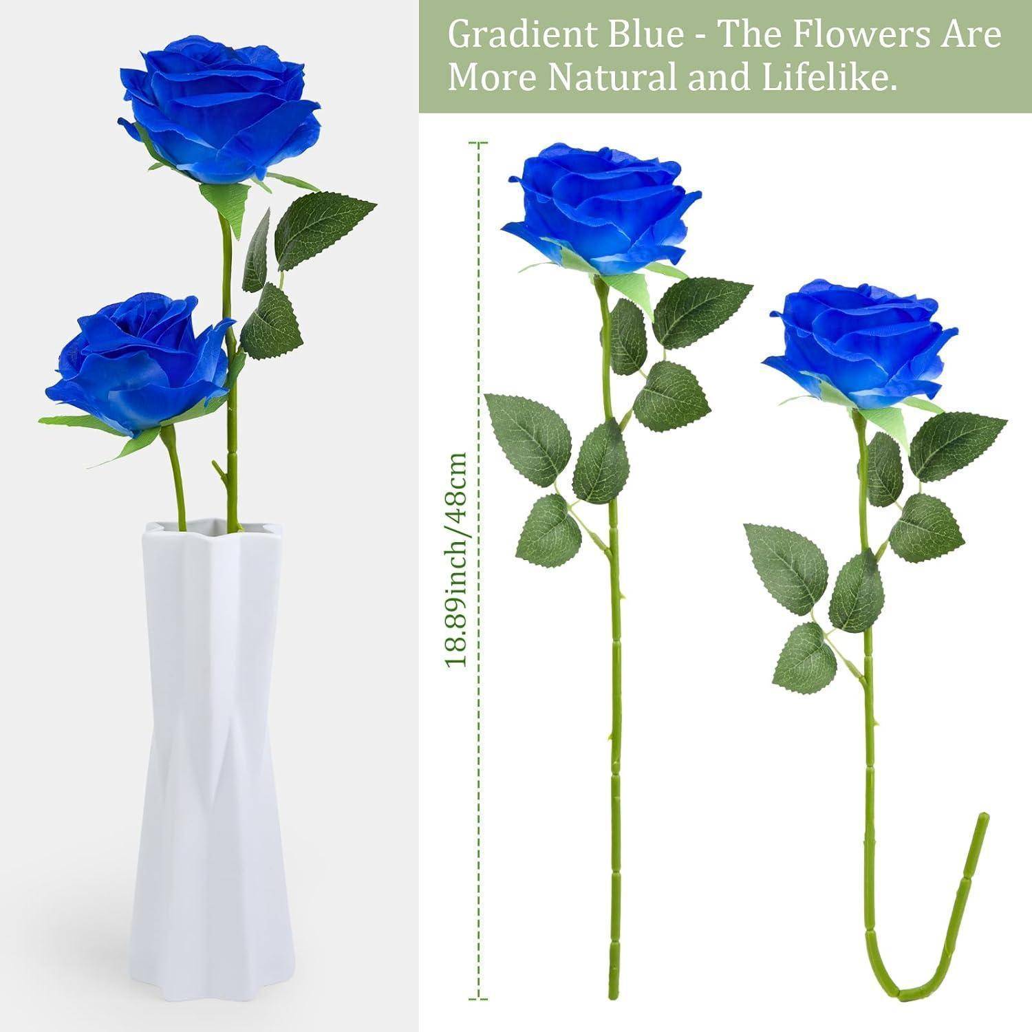 12 Stück Blaue Kunstblumen Hochzeit Party Dekoration
