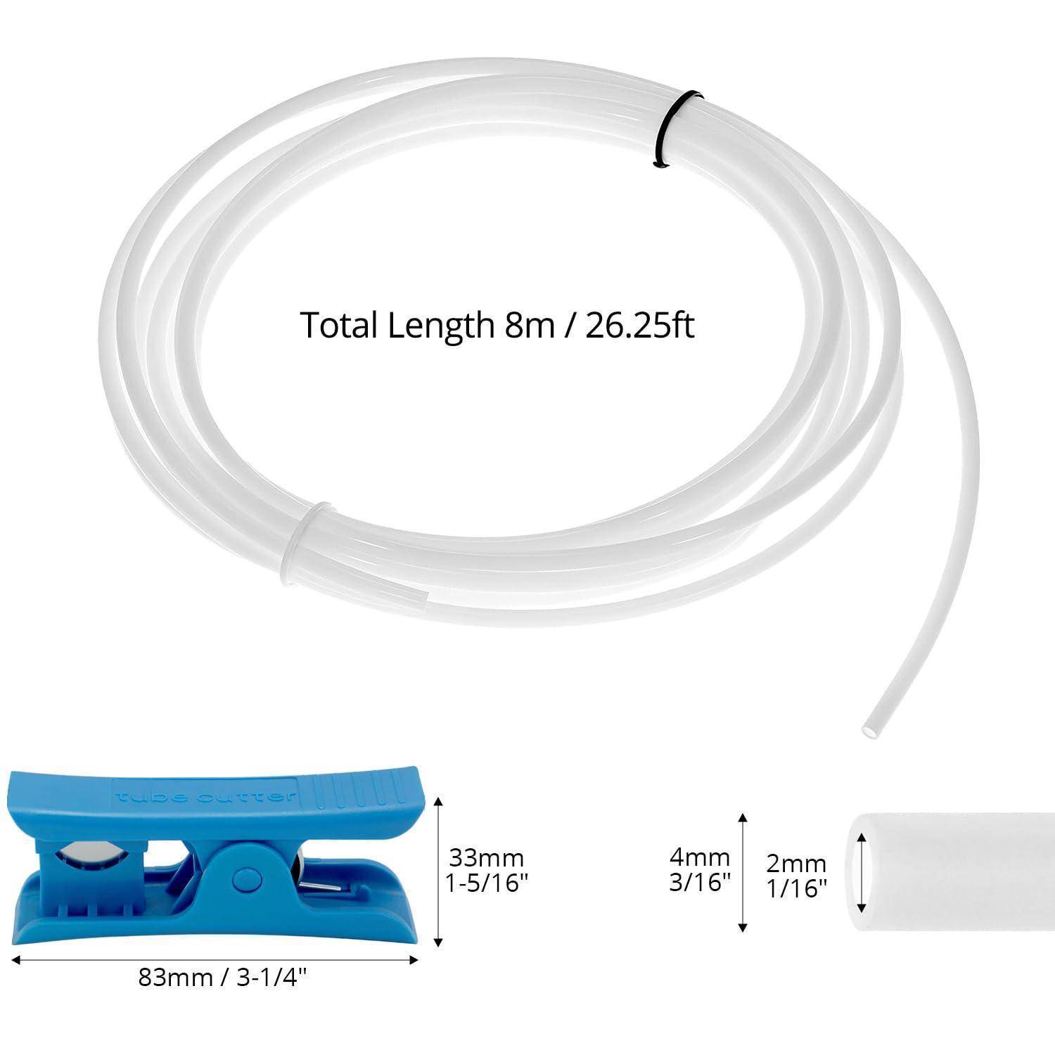 8m PTFE Teflonschlauch 4mm OD 2mm ID Schlauchschneider 1.75mm Filament