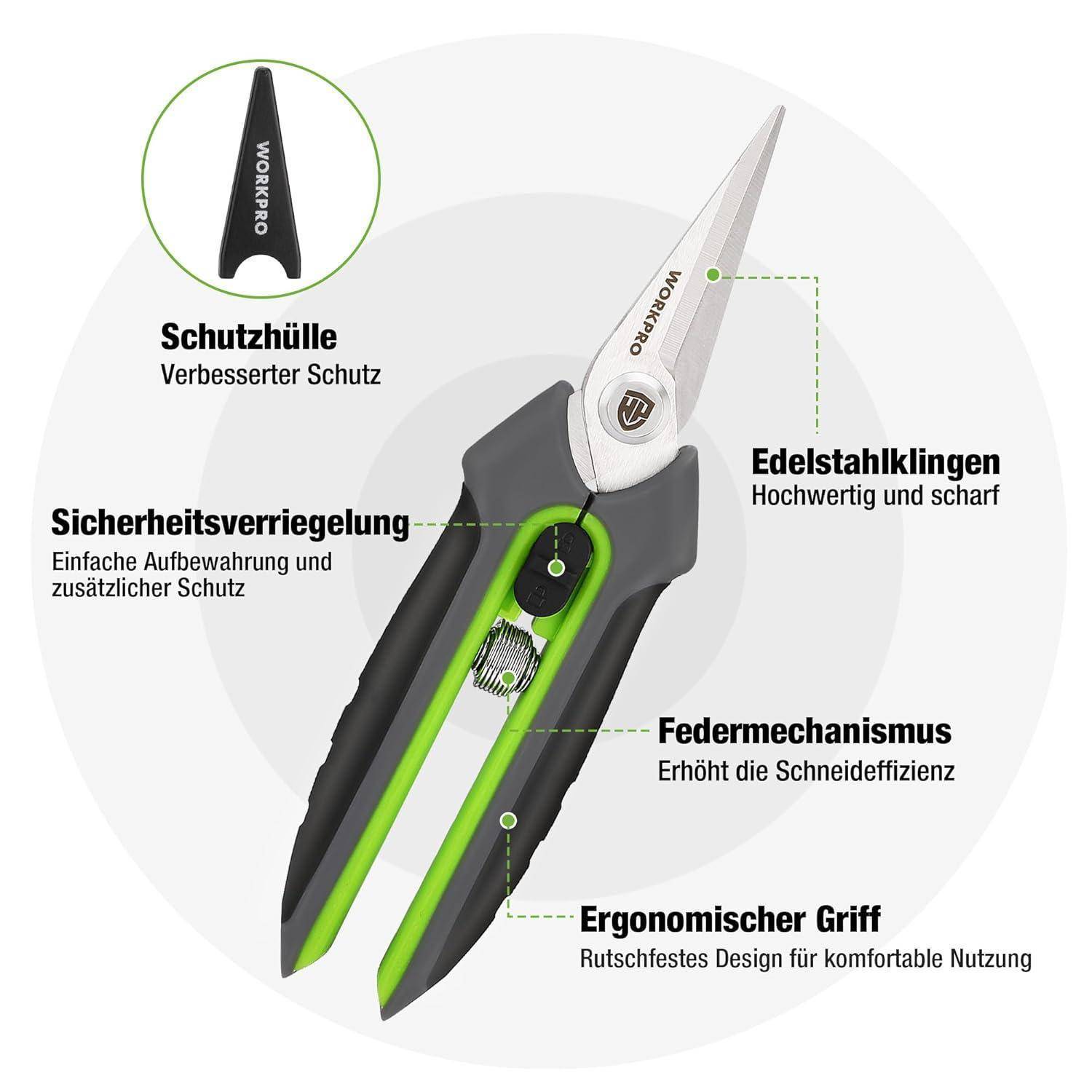 Gartenschere Set 2-tlg SK5 Astschere Ernteschere Gartenarbeit