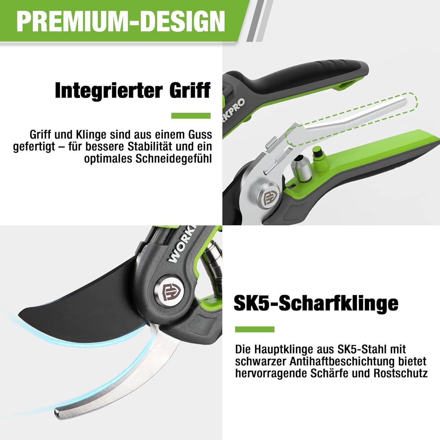 Gartenschere Set 2-tlg SK5 Astschere Ernteschere Gartenarbeit