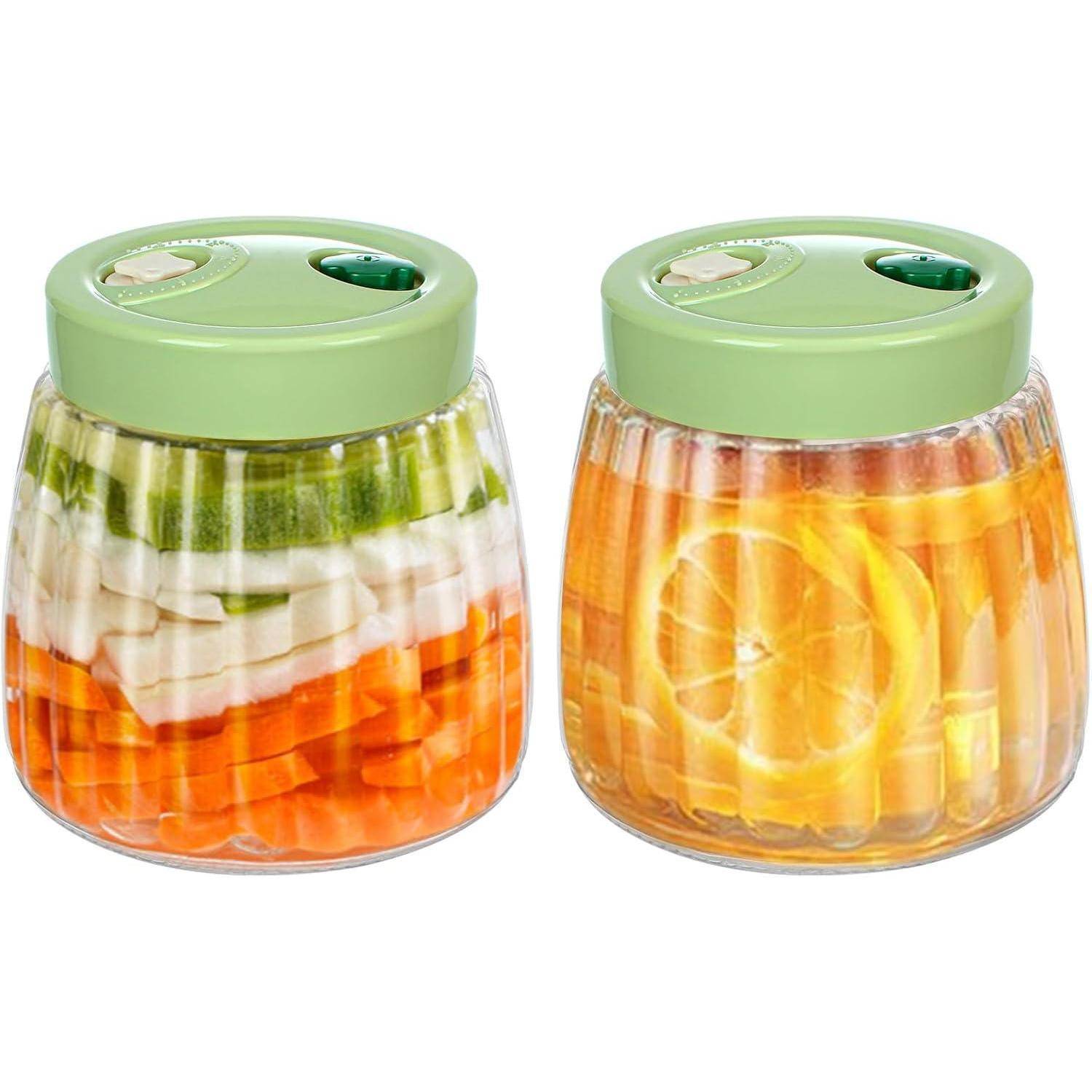 Fermentierglas 2er-Pack 1L Kimchi Behälter Entlüftungsöffnungen