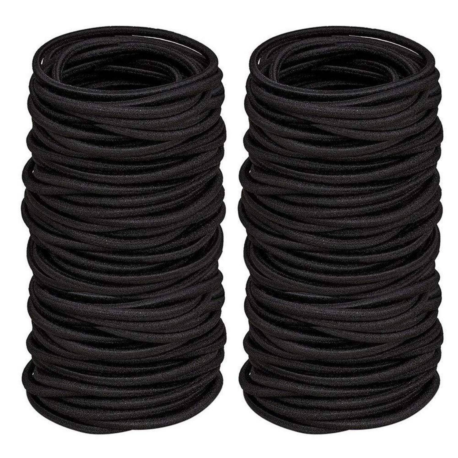 100 Stück Haargummis Mädchen Schwarz Elastisch Pferdeschwanz Inhaber