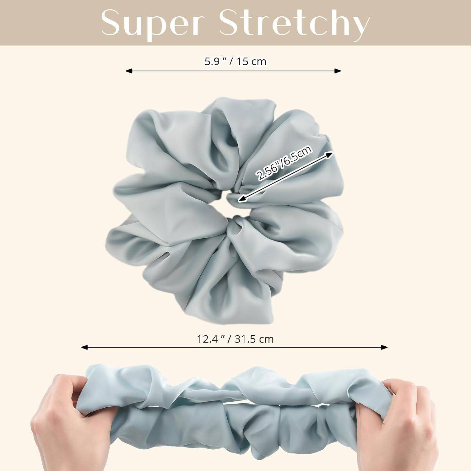 4er Set Große Seide Scrunchies Haargummis Damen Mädchen, 4 Farben