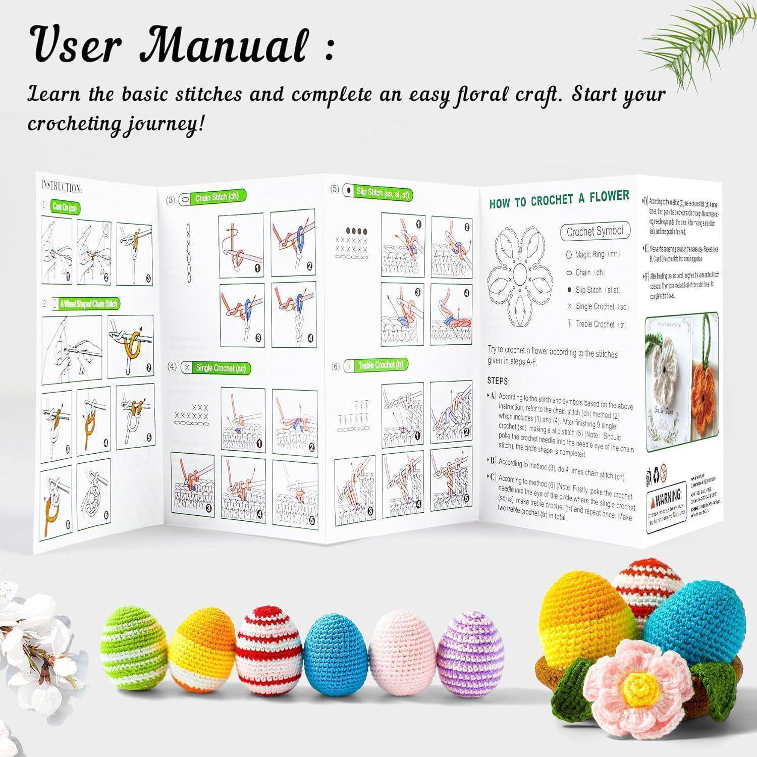 Häkelgarn Set 103 Stück 2180yd 30 Farben Zubehör Tasche, Acrylwolle