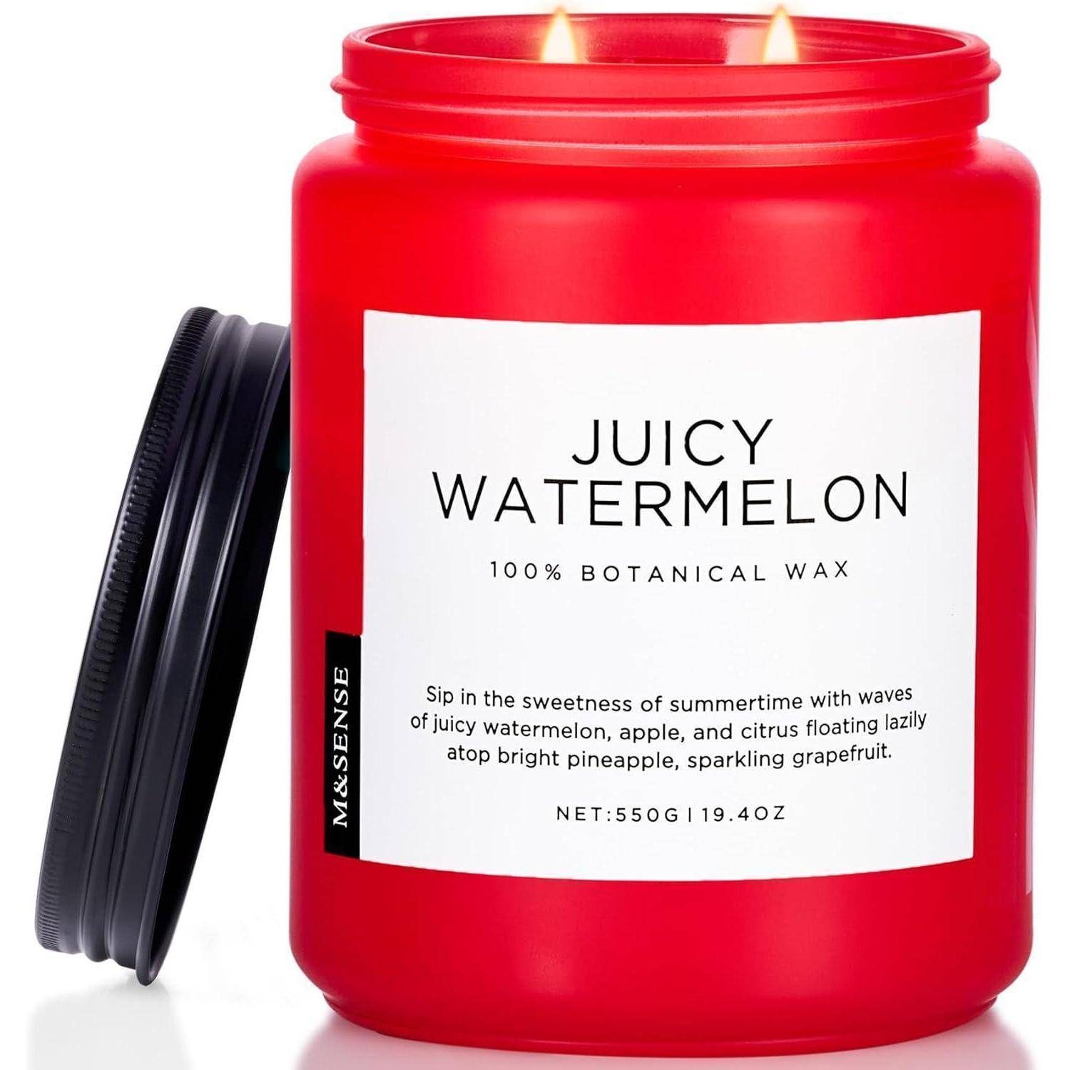 Duftkerze Wassermelone 550g 110h 2 Docht Saftigwassermelone 550g