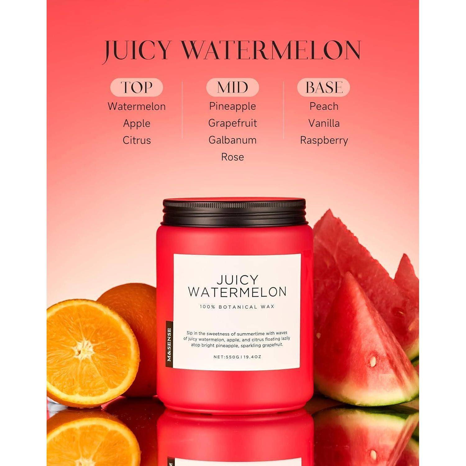 Duftkerze Wassermelone 550g 110h 2 Docht Saftigwassermelone 550g