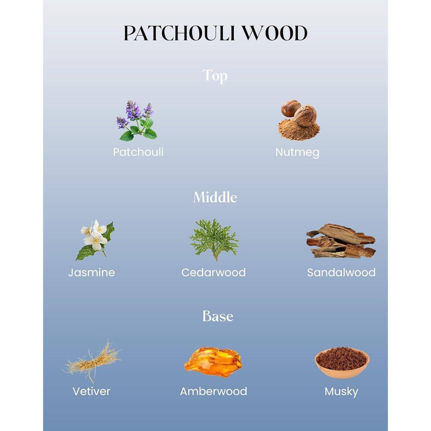 Duftkerze Glas Sojawachs 300g 60h Geschenk Frauen Patchouli Holz