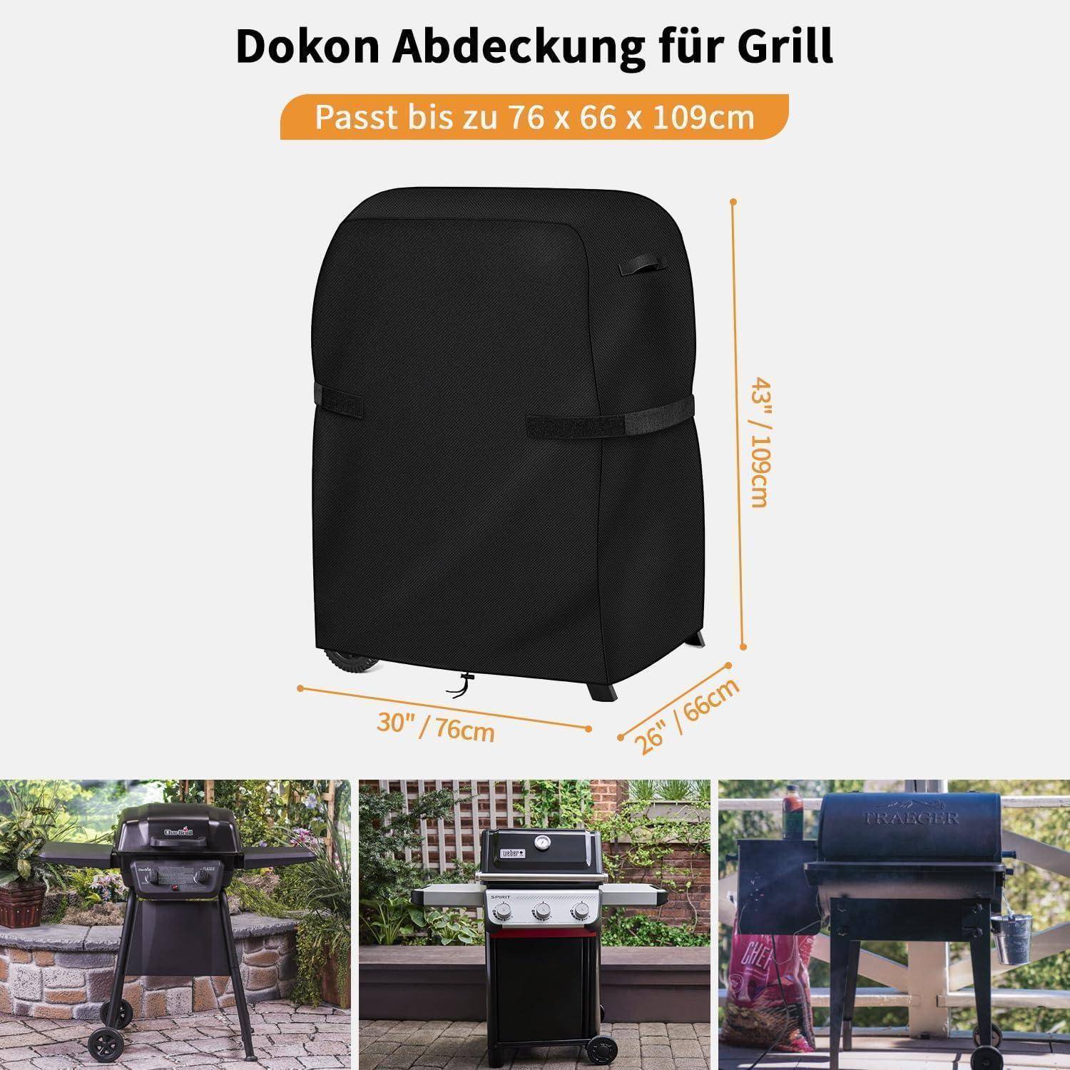 Grill Abdeckung 600D Oxford Gewebe Wetterfest Winterfest 76x66x109cm
