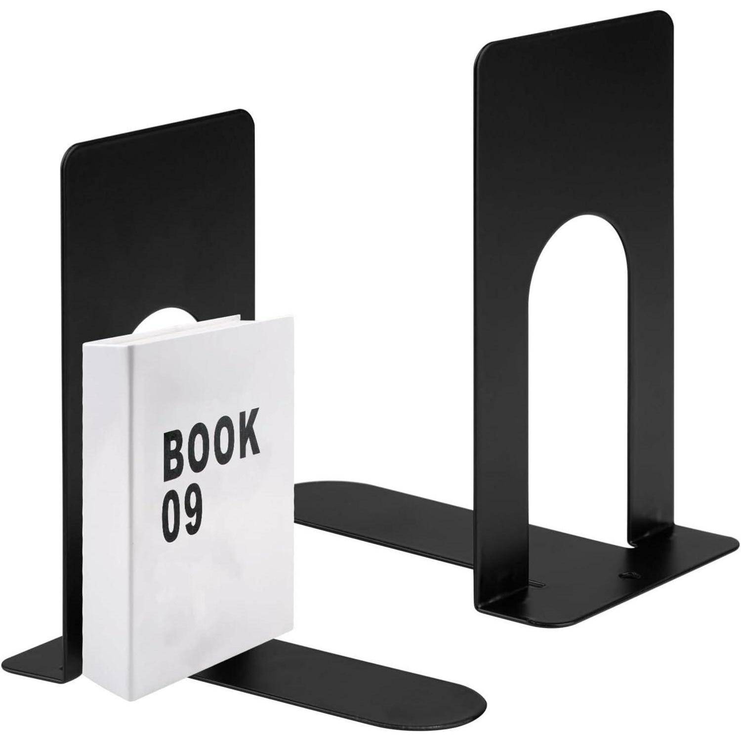 Buchstütze Metall 2er Pack 80x70x130mm Bücherhalter Schwarz Kinder