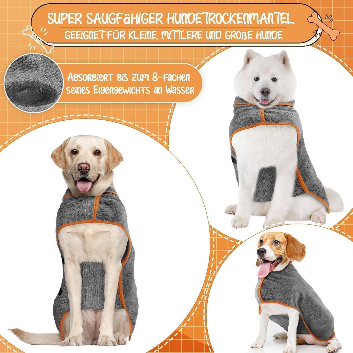 Hunde mit saugfähigen Trockenanzügen, geeignet für kleine bis große Rassen, mit einer Wasseraufnahme von bis zu 8-mal ihrer eigenen Masse.
