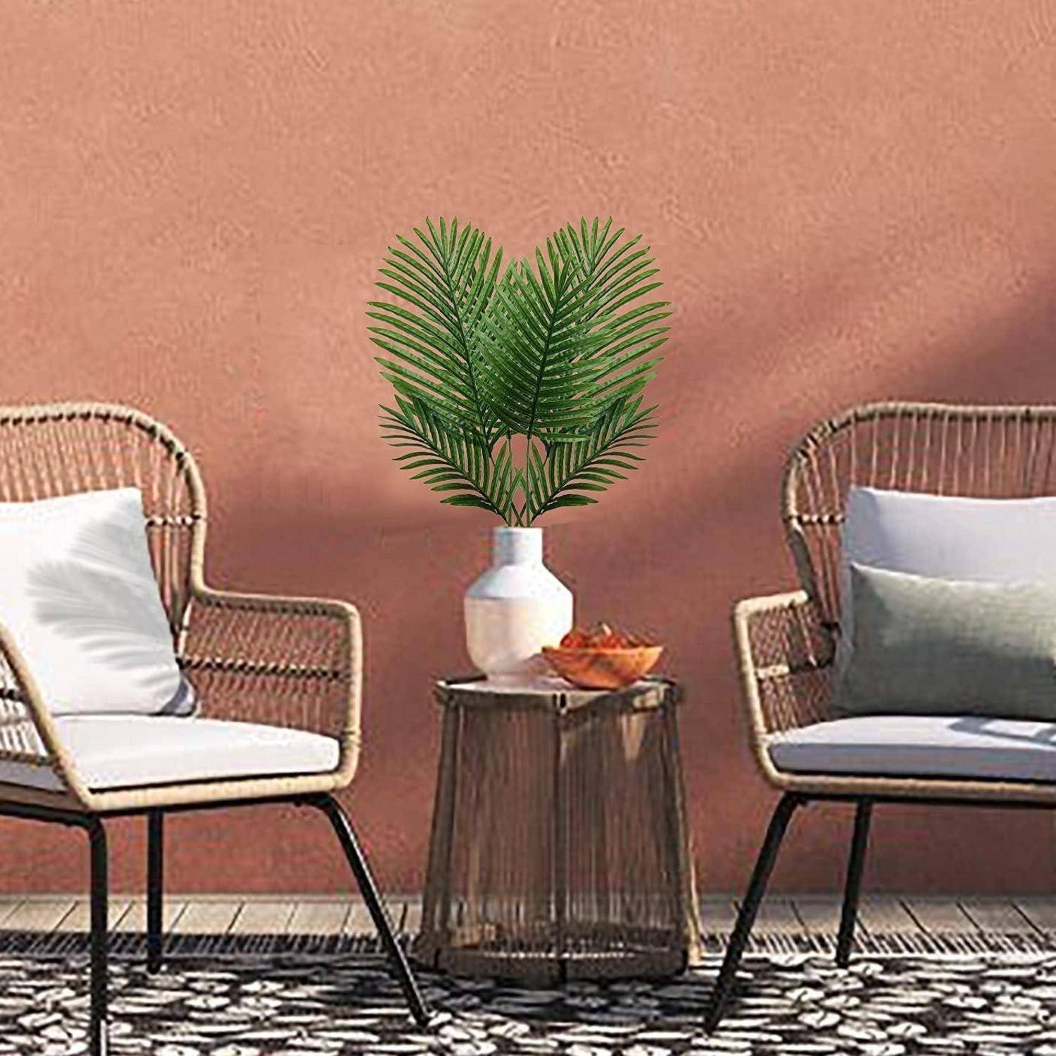 Künstliche Palmwedel Kunstpflanze Palme Textilpalmwedel 6er Set
