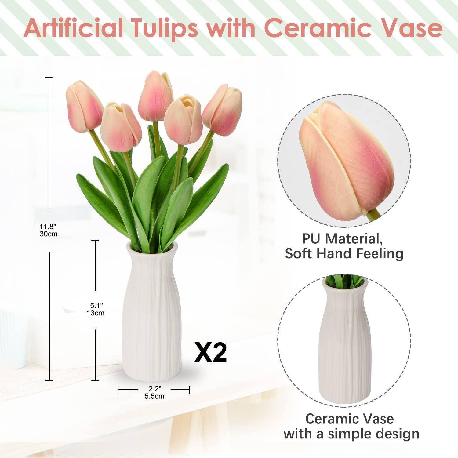 Kunstblumen Künstliche Tulpen Blumen Real Touch Tulpen 30 cm mit