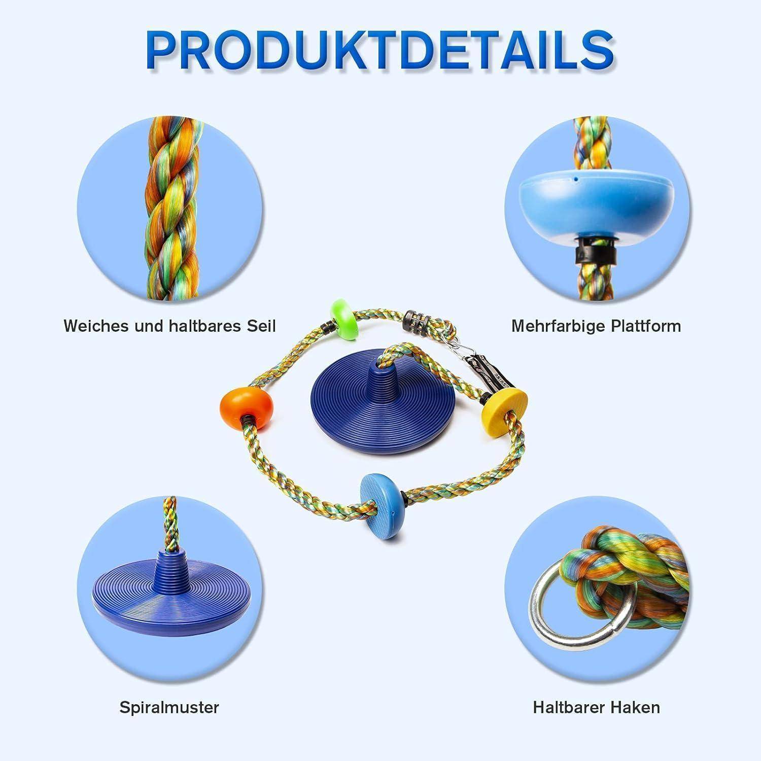 Multifunktions Kinderholz Trapeze Schaukel mit Kunststoff Turnringe