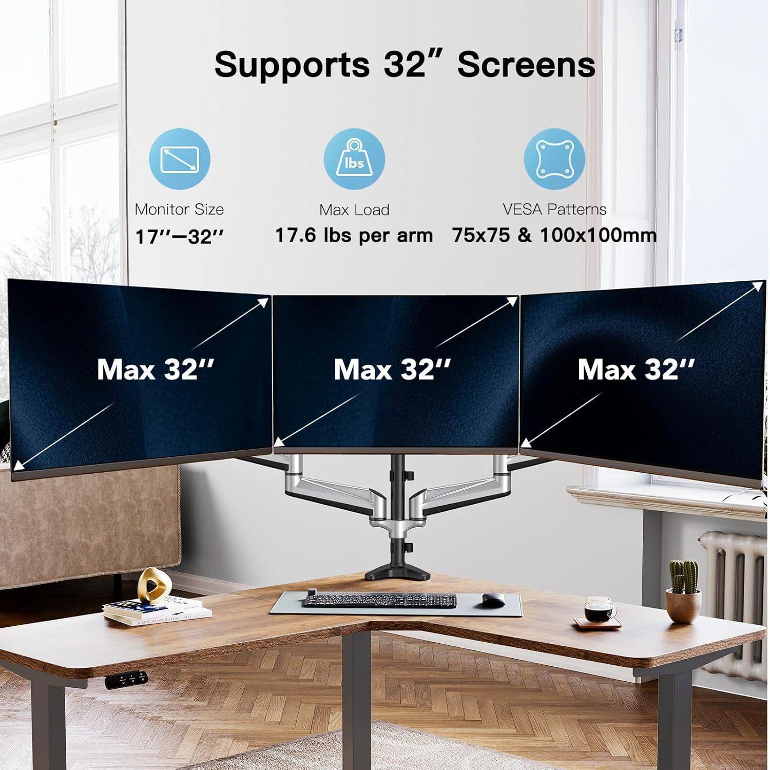 Monitor Halterung 3 Monitore für 17-32 Zoll