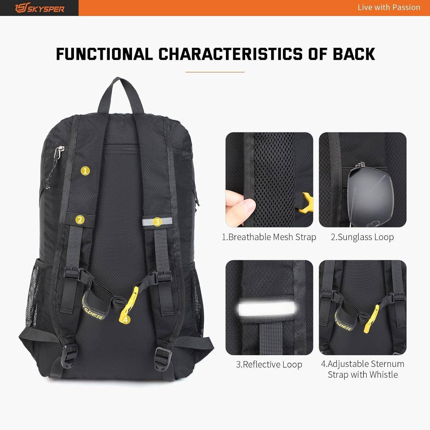 Ultraleichter Faltbarer Rucksack mit Nassfach wasserfest 30L