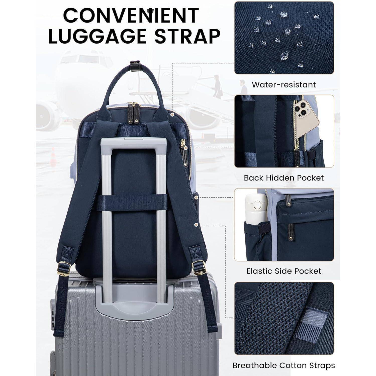 Rucksack Damen Herren 15,6 Zoll Laptop-Fach, Wasserdicht Schultasche