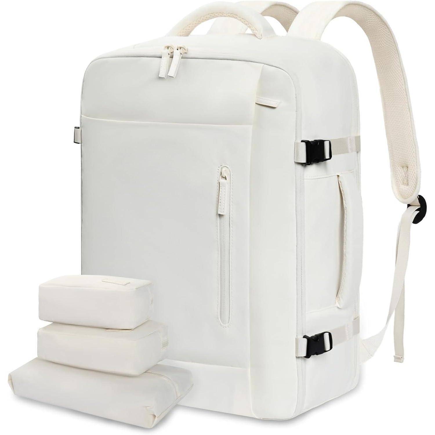 Großer 40L Rucksack 17 Zoll Laptop Weekender Cabin Bag Beige