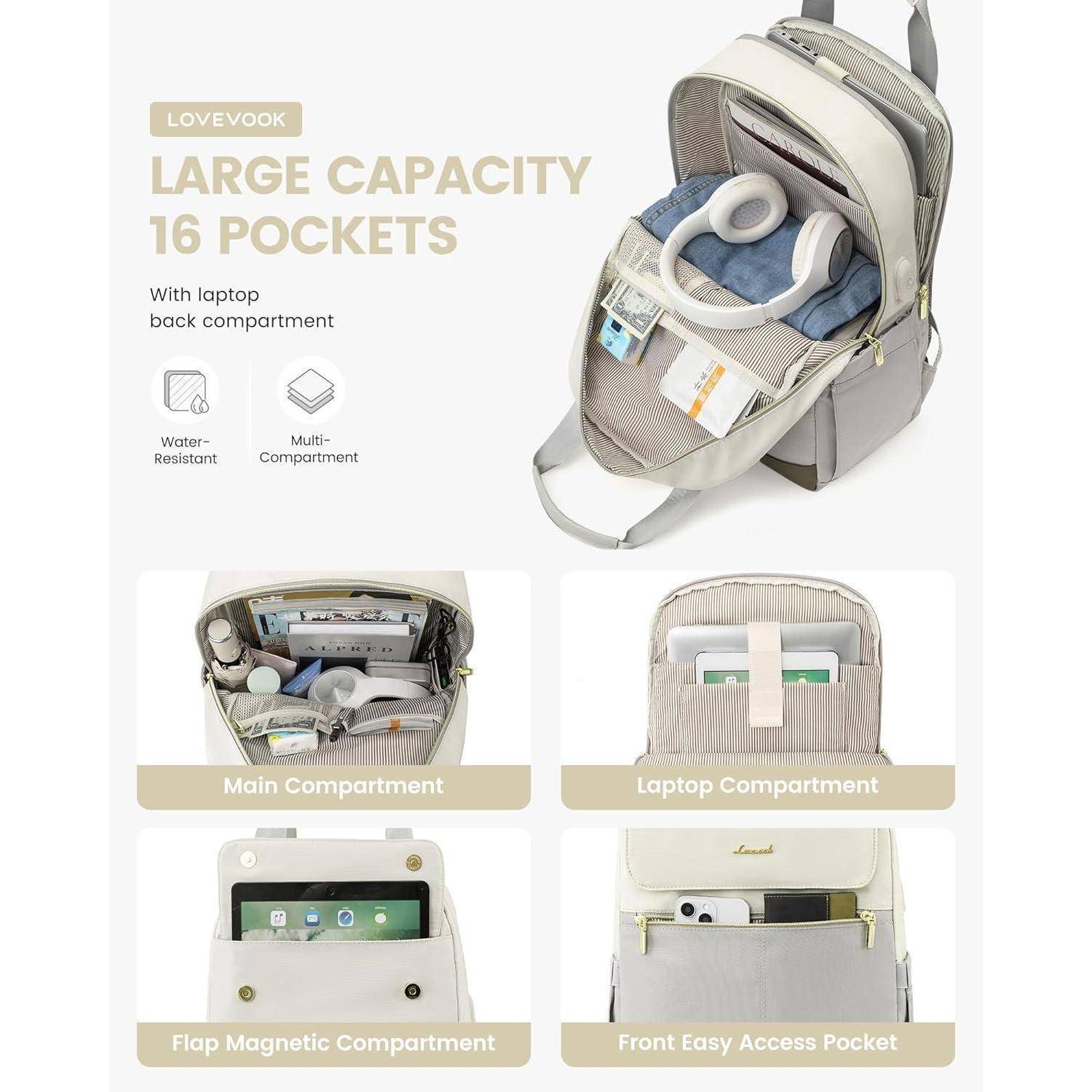 Ein grauer Rucksack von Lovevook, der eine 