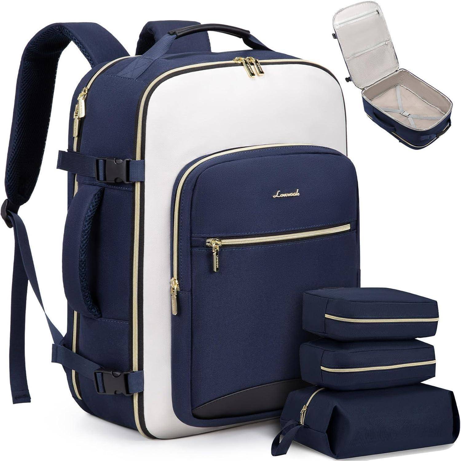 Handgepäck Rucksack 40L für Damen Herren, Wasserdicht, Laptopfach 17