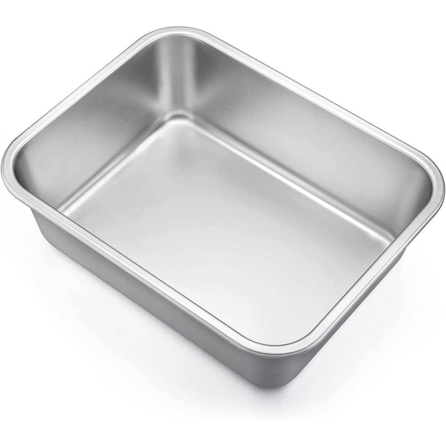 Auflaufform Klein Edelstahl Rechteckig 27x21x8cm für Lasagne Brownie