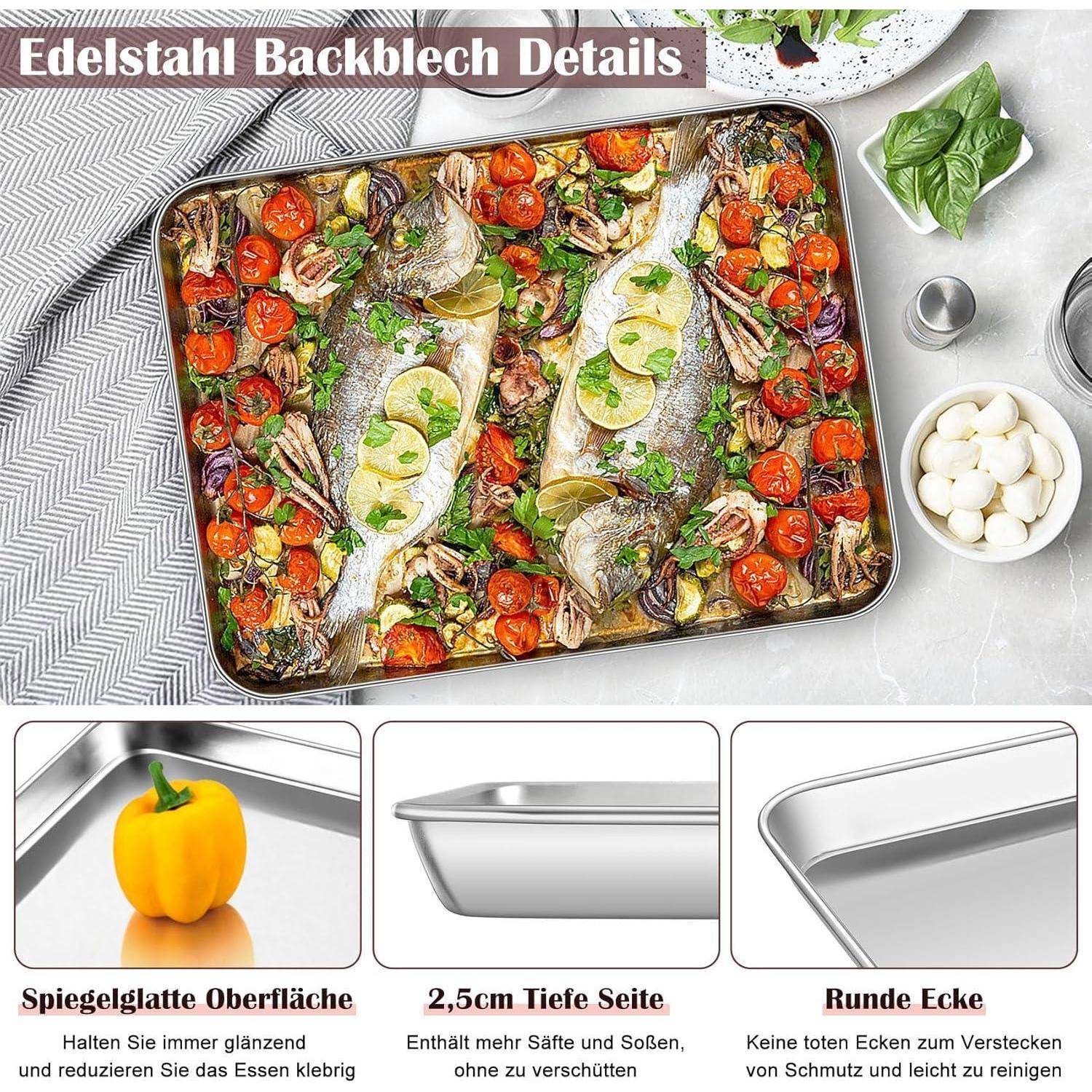 Backblech Abkühlgitter Edelstahl Groß Backform Kuchenblech