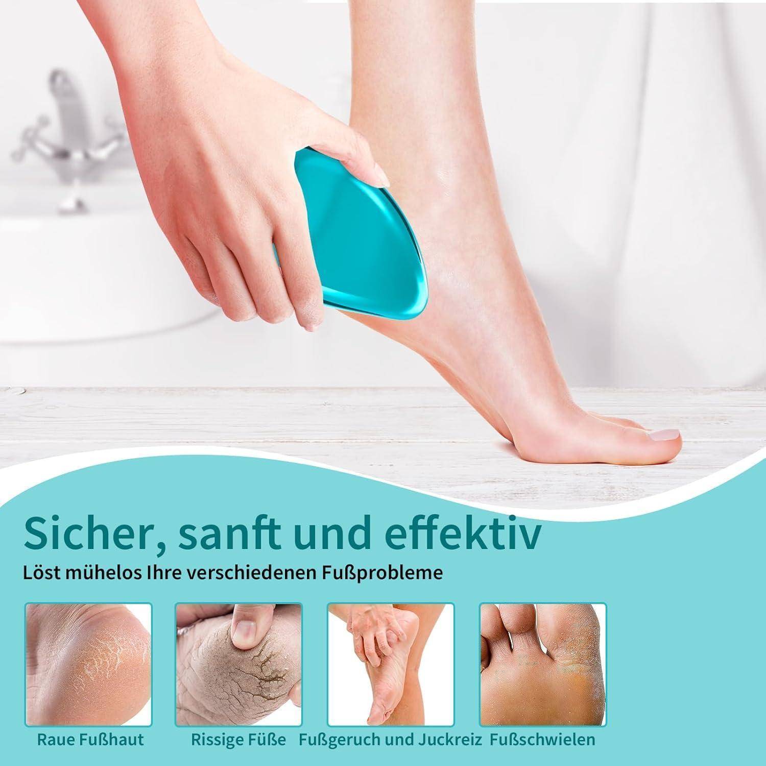 2in1 Nano Glas Fußfeile Hornhautentferner Sicher und Effektiv - Blau