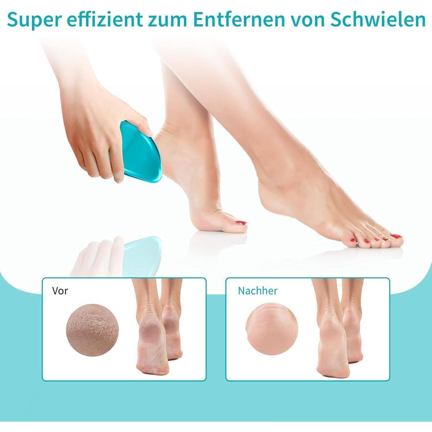 2in1 Nano Glas Fußfeile Hornhautentferner Sicher und Effektiv - Blau