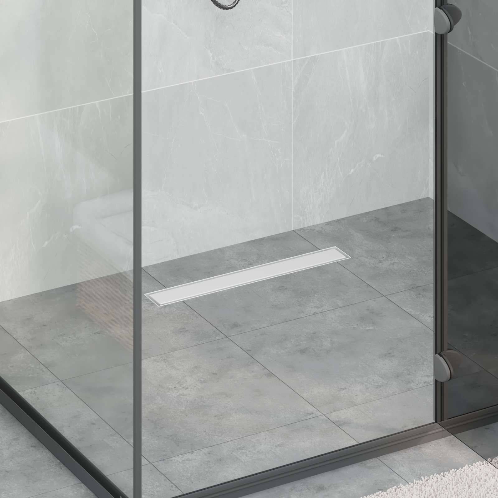 vidaXL Duschablauf 2-in-1 mit 360° Siphon Silber 54 x 11 x 9,5 cm