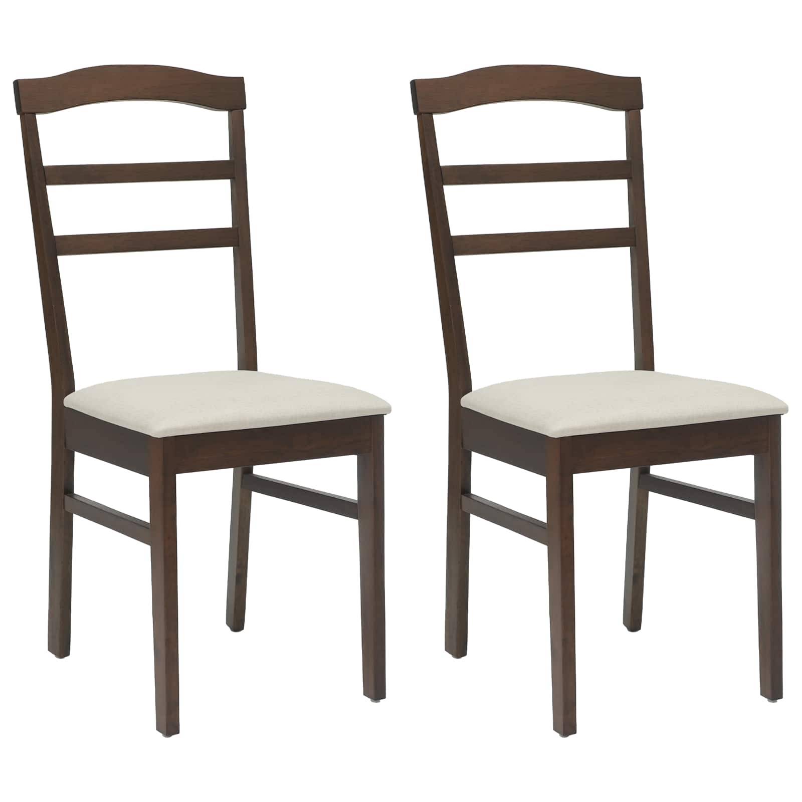vidaXL Esszimmerstuhl 2 pcs Hellbraun und hell Massives Gummiholz