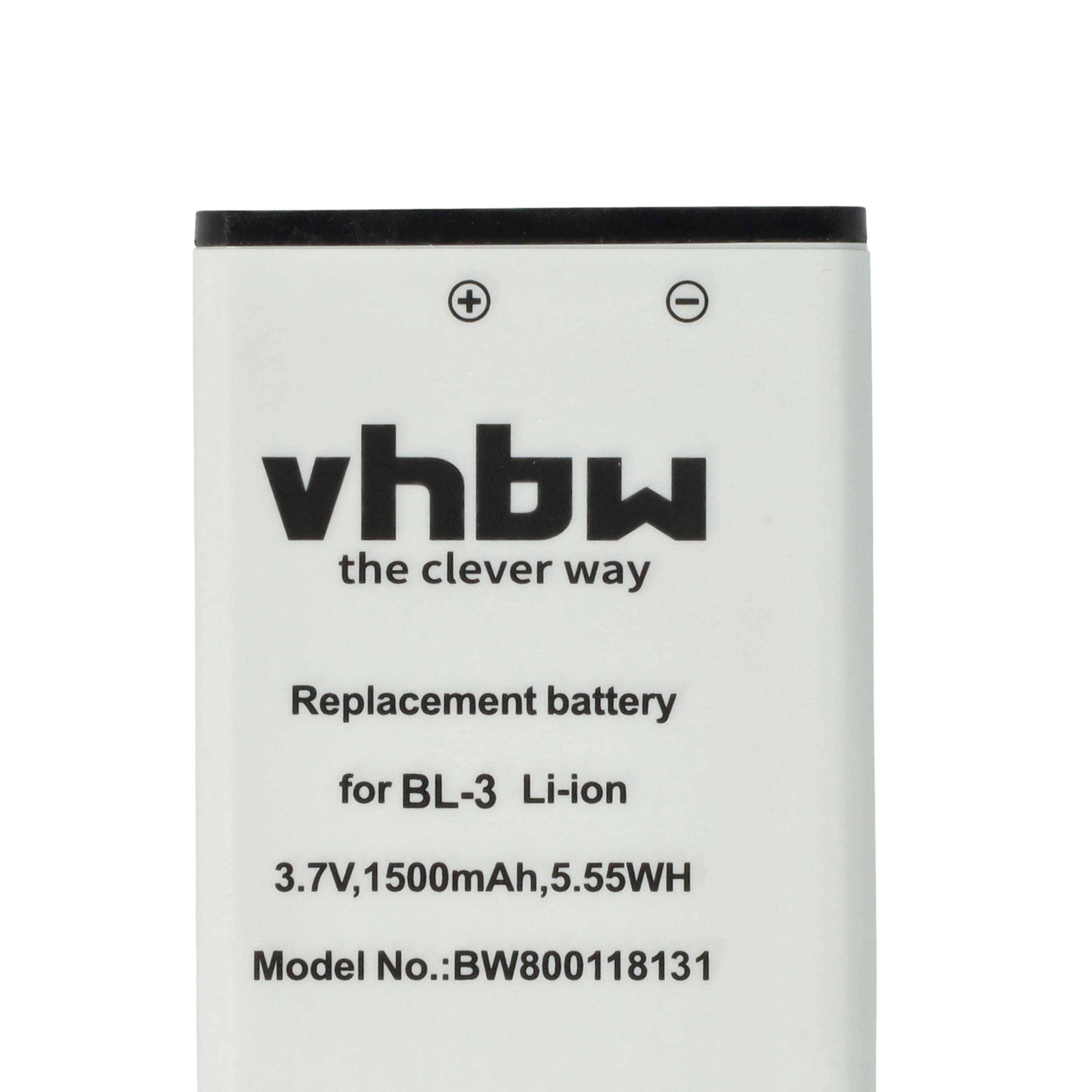 vhbw 10x Akku Ersatz für Baofeng BL-3 für Funkgerät, Walkie Talkie (1500 mAh, 3,7 V, Li-Ion)