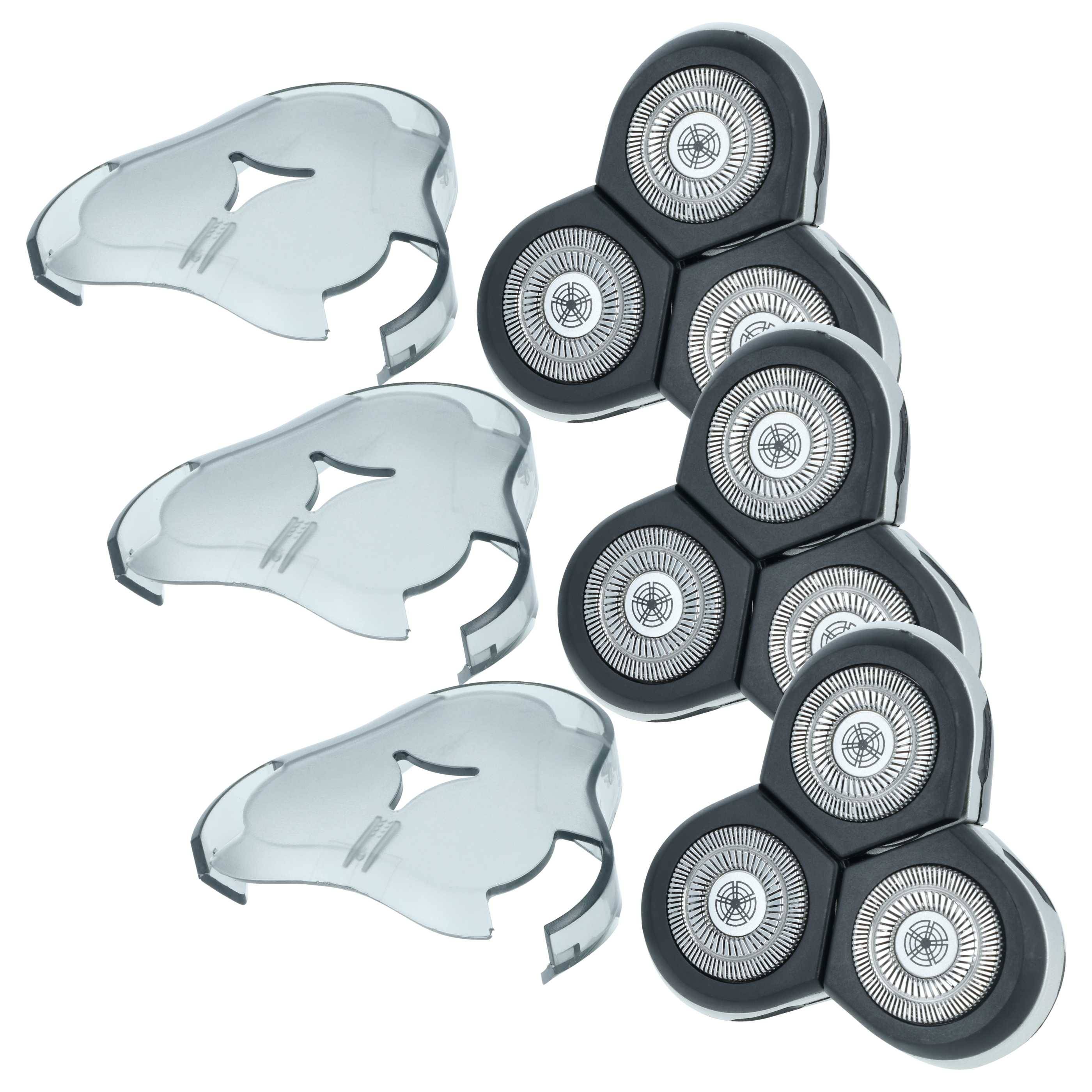 vhbw 3x Scherköpfe Ersatz für Philips RQ12 Old Edition für Elektrorasierer, Schwarz