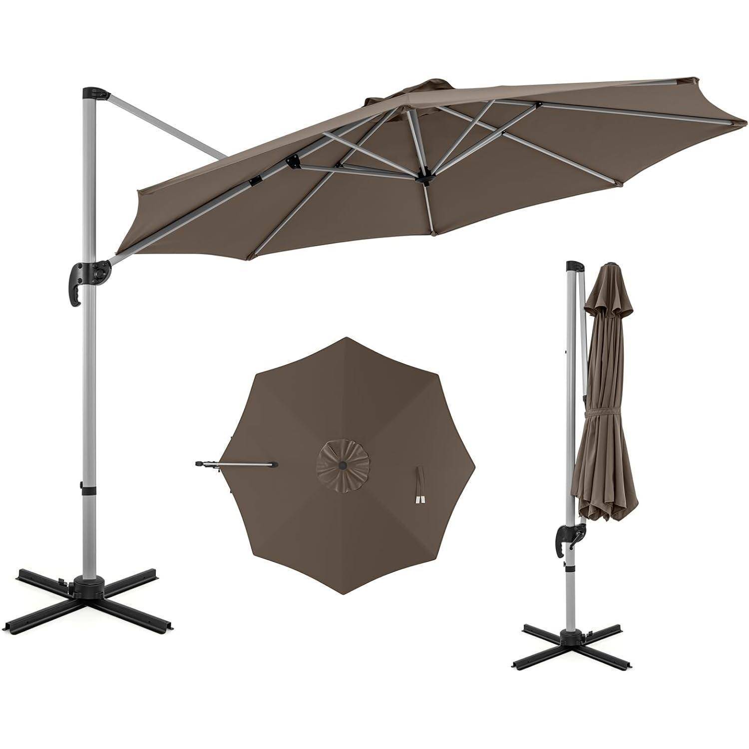Sonnenschirm Ampelschirm Ø325cm mit Kurbelvorrichtung 360° Funktion
