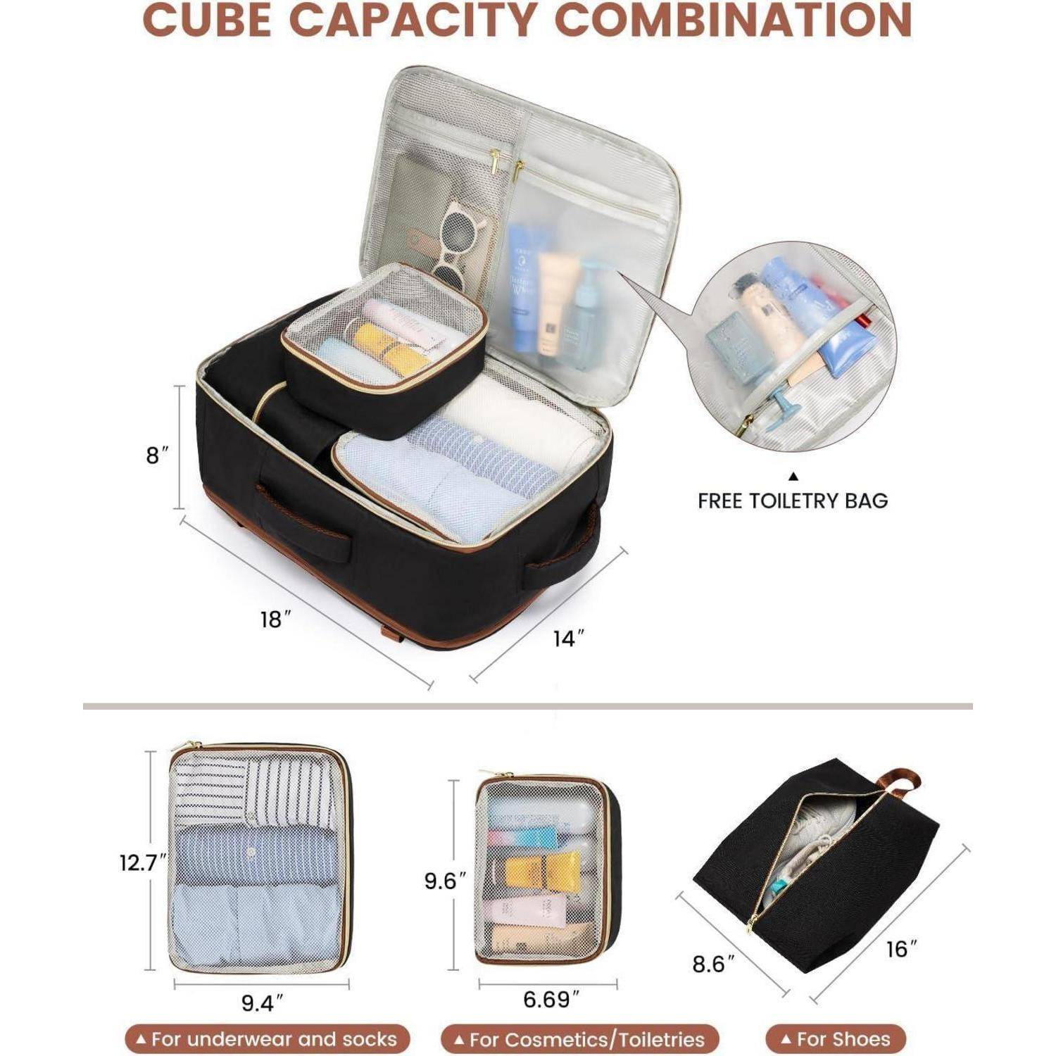 Handgepäck Rucksack 40L Reiserucksack, Laptopfach, USB-Ladeanschluss