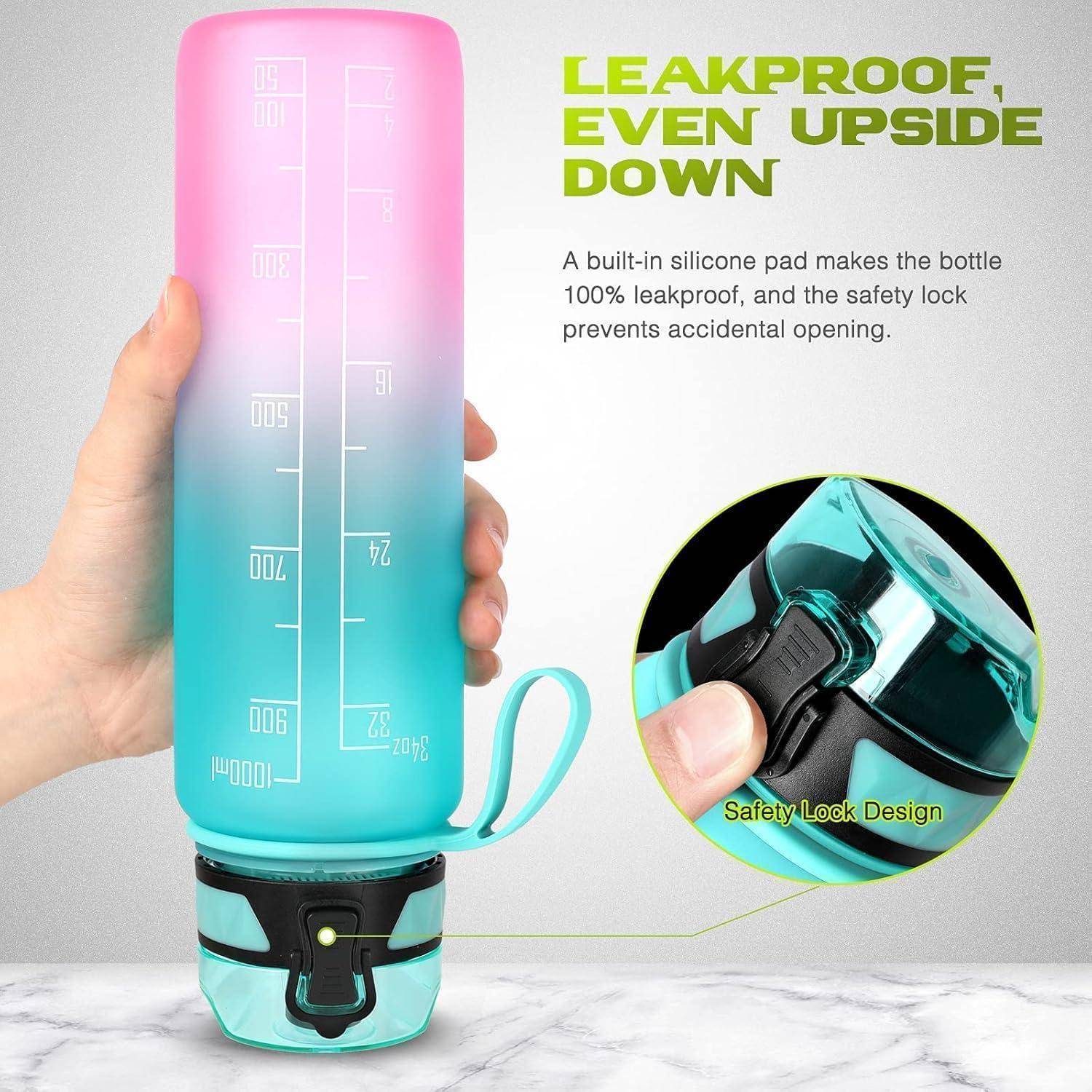 Trinkflasche 1L Sport BPA Frei rutschfest Gummi Grip Fahrrad Outdoor