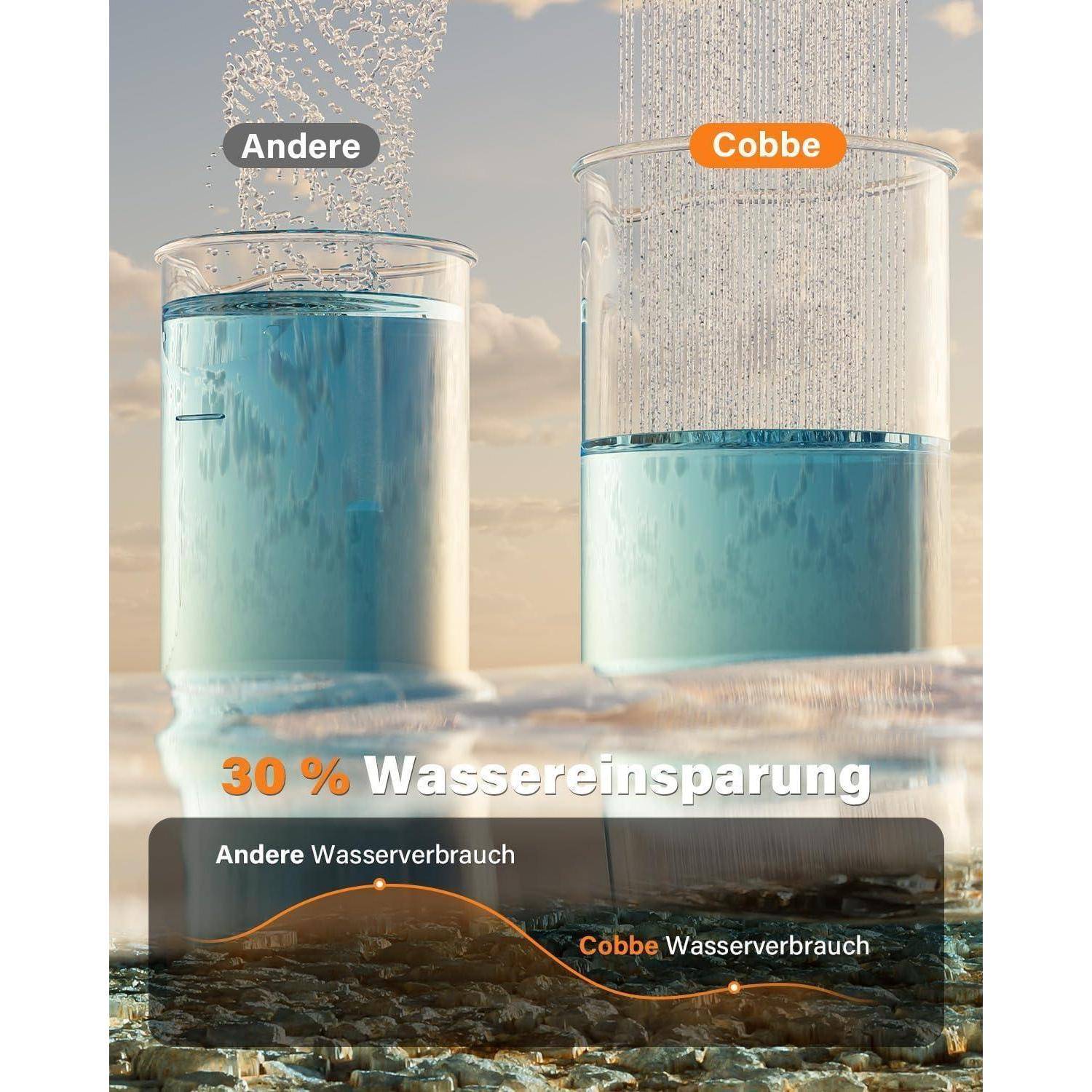 Zwei Bechergläser mit den Beschriftungen 