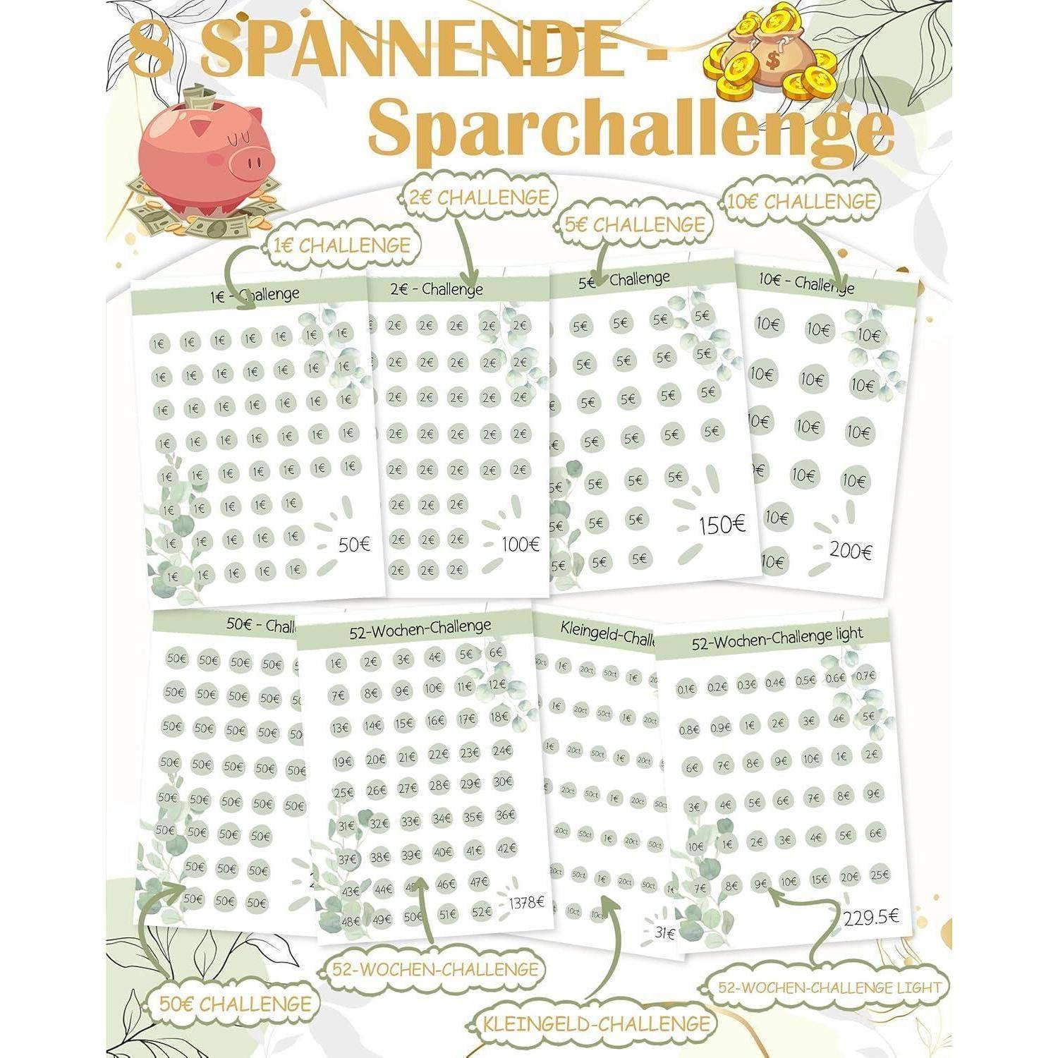 Budget Planner Deutsch-A6 Sparplaner Eukalyptus 24pcs