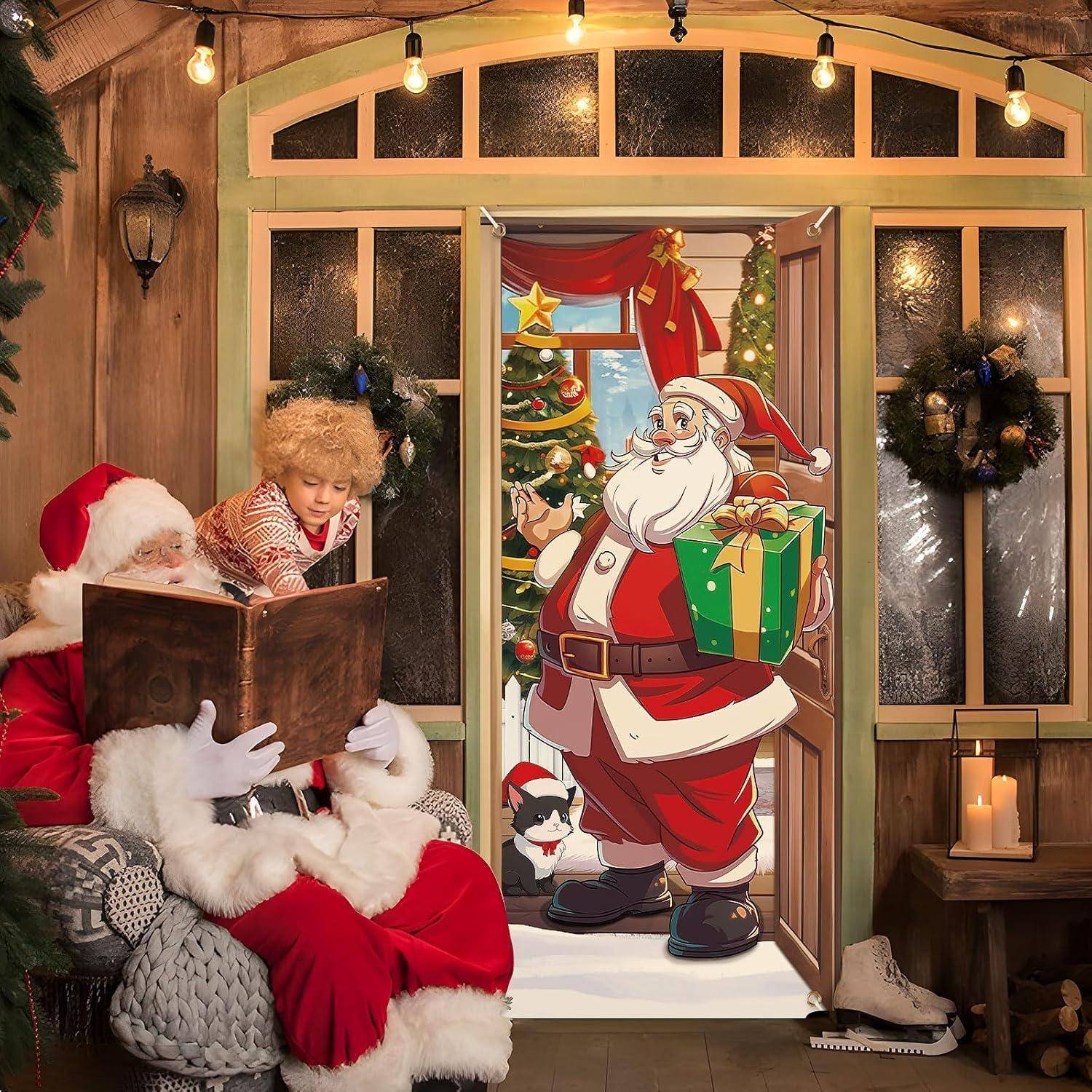 Weihnachten Türabdeckung 200 x 90 cm Winter Dekoration Hängen Banner