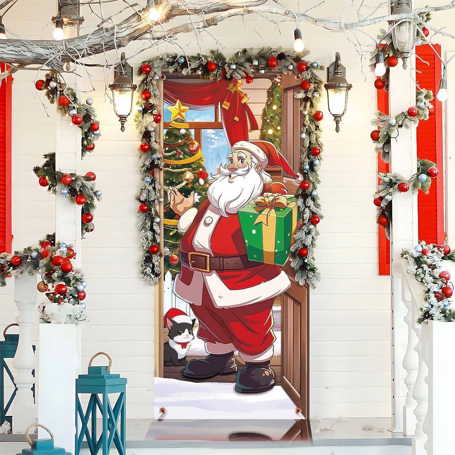 Weihnachten Türabdeckung 200 x 90 cm Winter Dekoration Hängen Banner