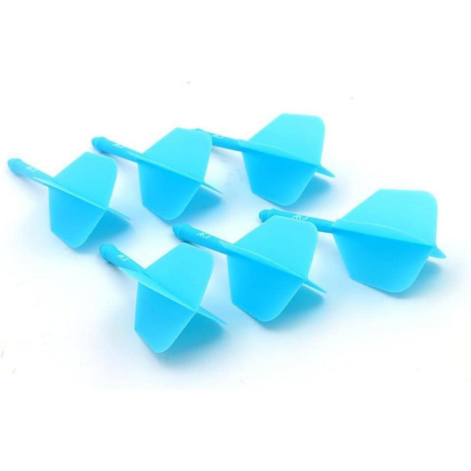 Dartschäfte 6 Stück Schaftlänge 28mm große Flügelform komplett blau