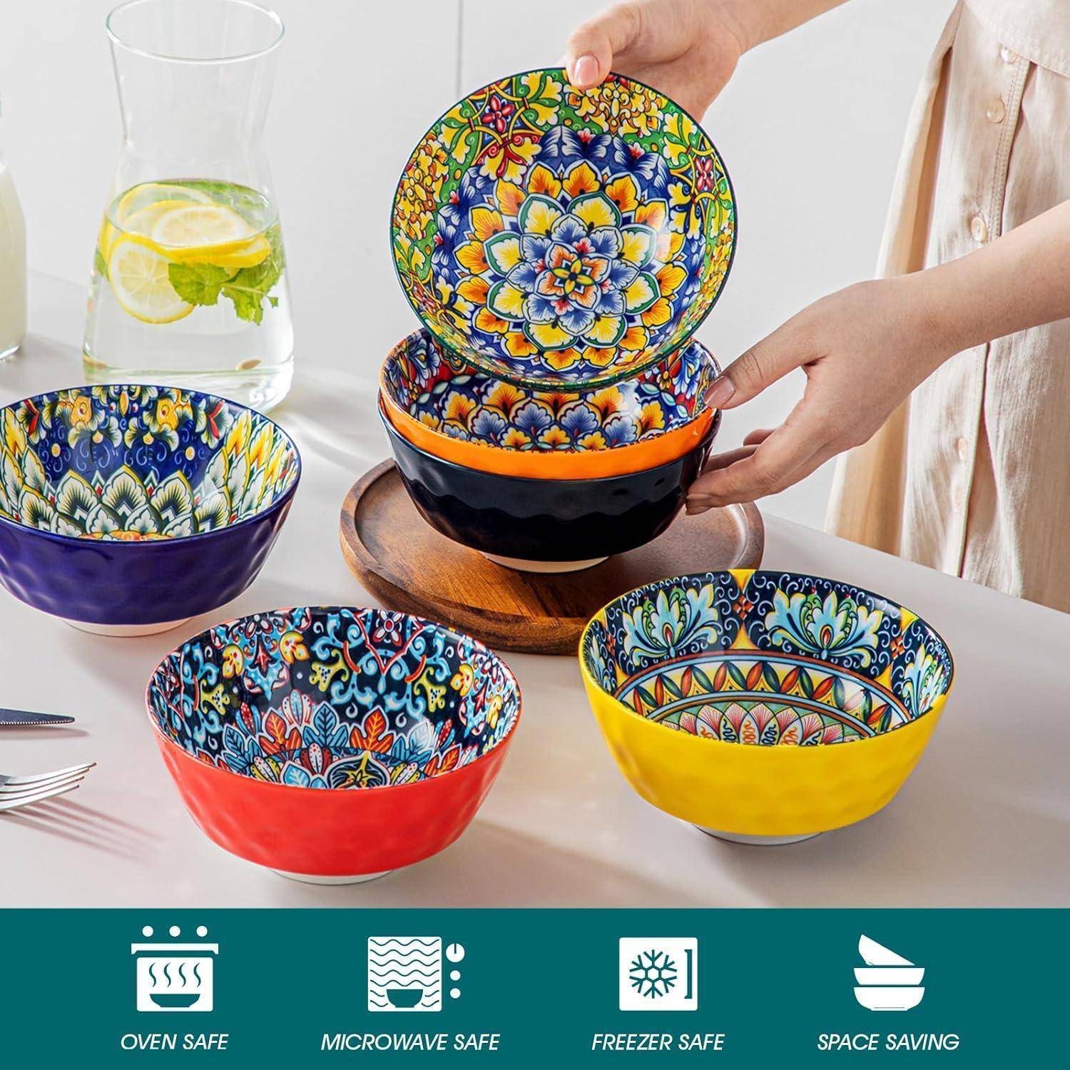 Suppenschalen 6 Personen Steinzeug Salatschüssel Set Ramen Pasta