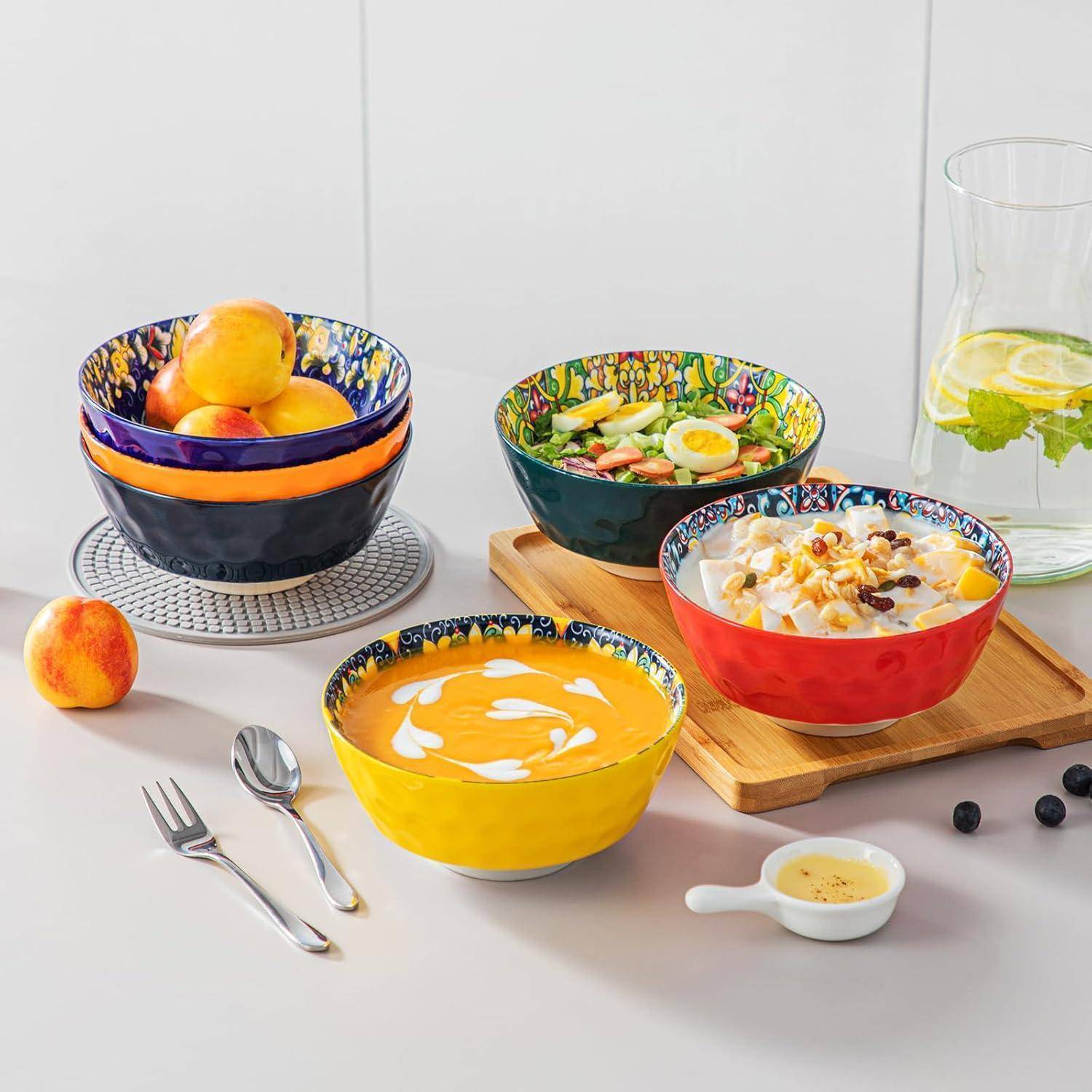 Suppenschalen 6 Personen Steinzeug Salatschüssel Set Ramen Pasta