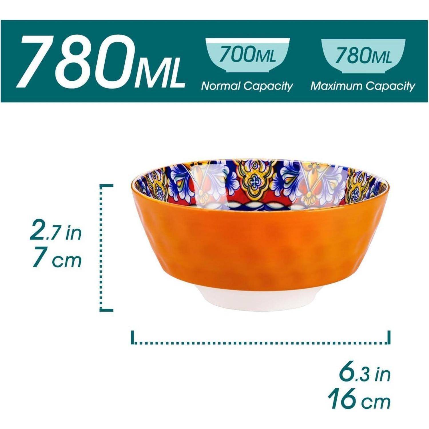 Suppenschalen 6 Personen Steinzeug Salatschüssel Set Ramen Pasta