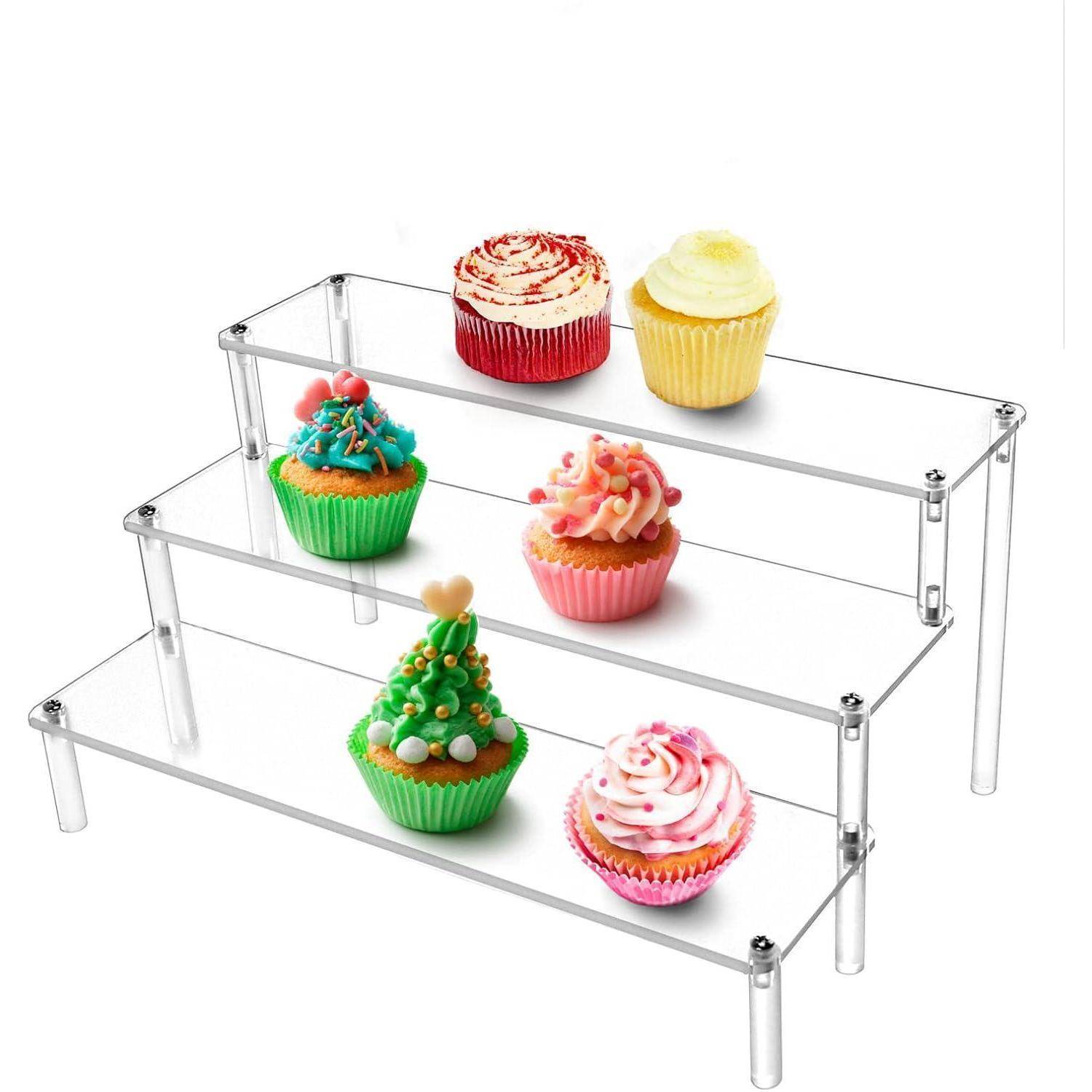 3-Stufig Acryl Display Ständer Transparent 30x21x15cm Figuren Schmuck