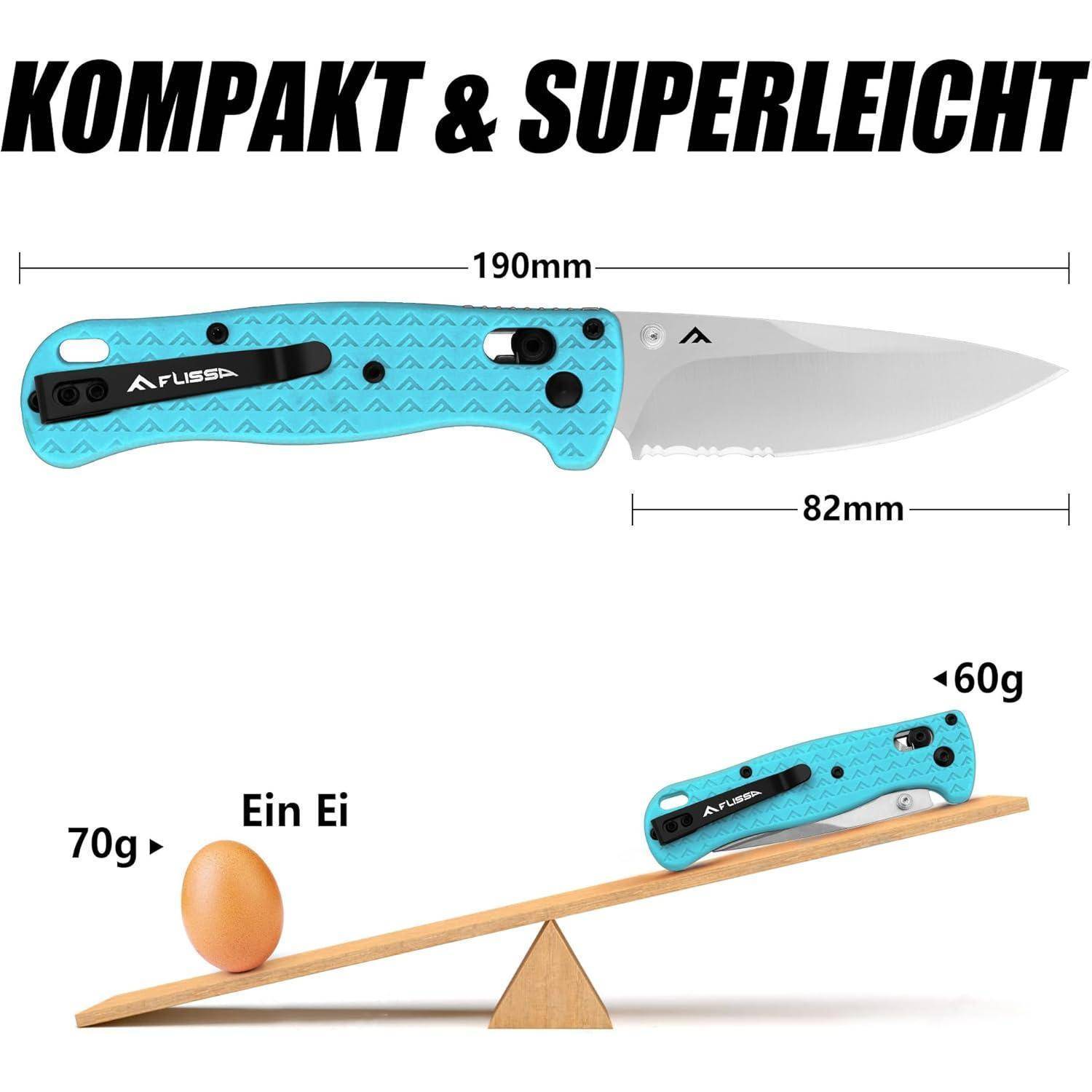 Klappmesser AUS-8 Edelstahl Outdoor Survival Taschenmesser Blau