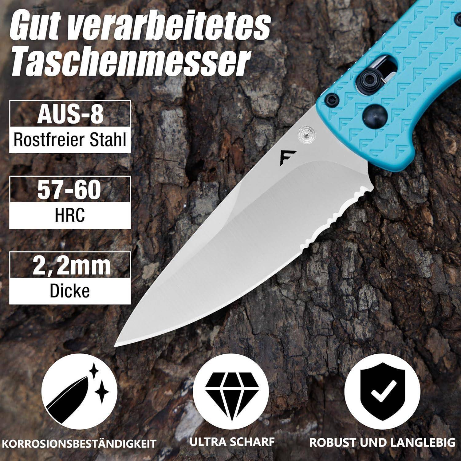 Klappmesser AUS-8 Edelstahl Outdoor Survival Taschenmesser Blau