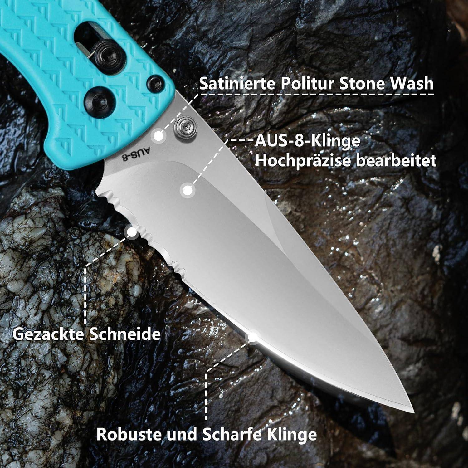Klappmesser AUS-8 Edelstahl Outdoor Survival Taschenmesser Blau