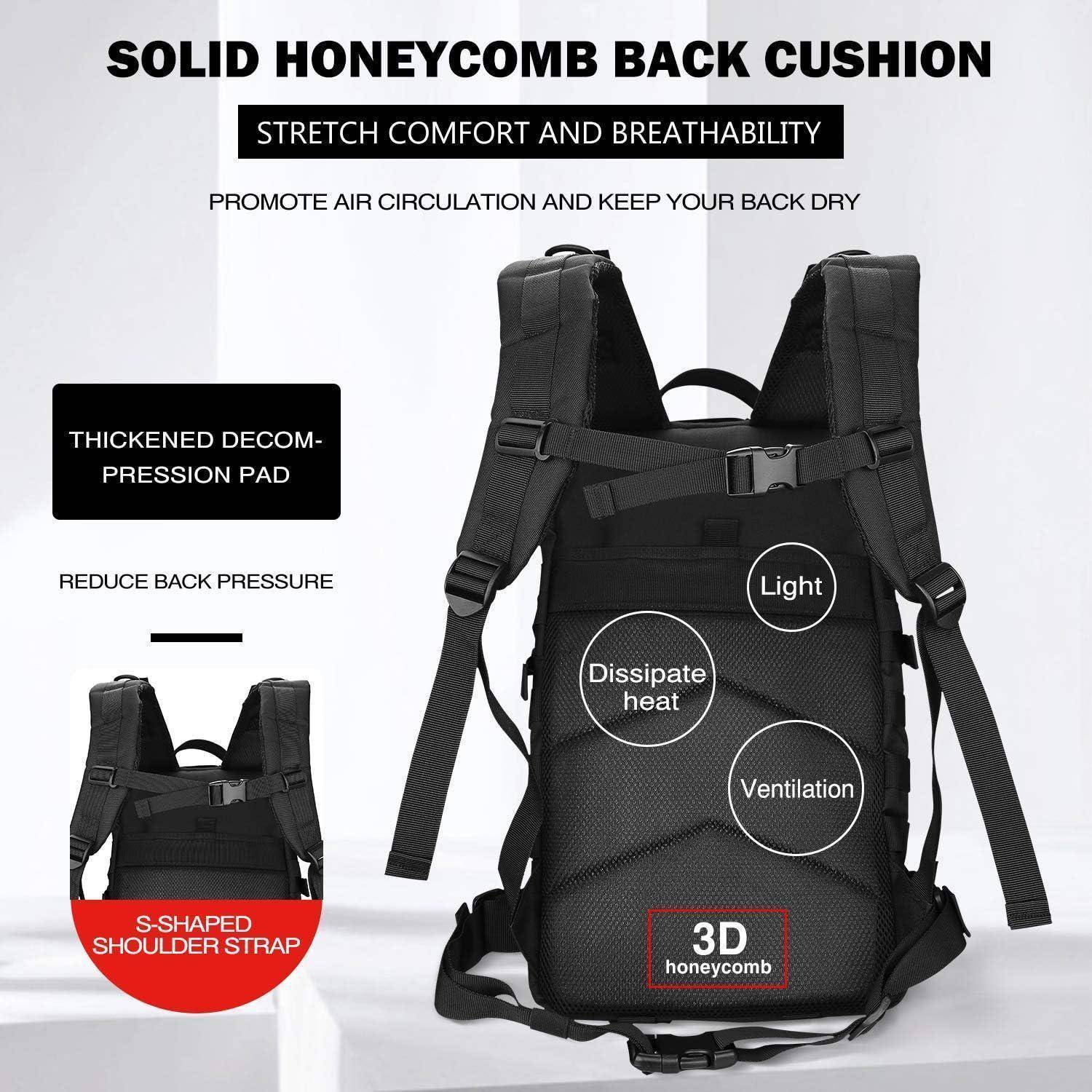 Militär Taktischer Rucksack 35L Große Kapazität Schwarz