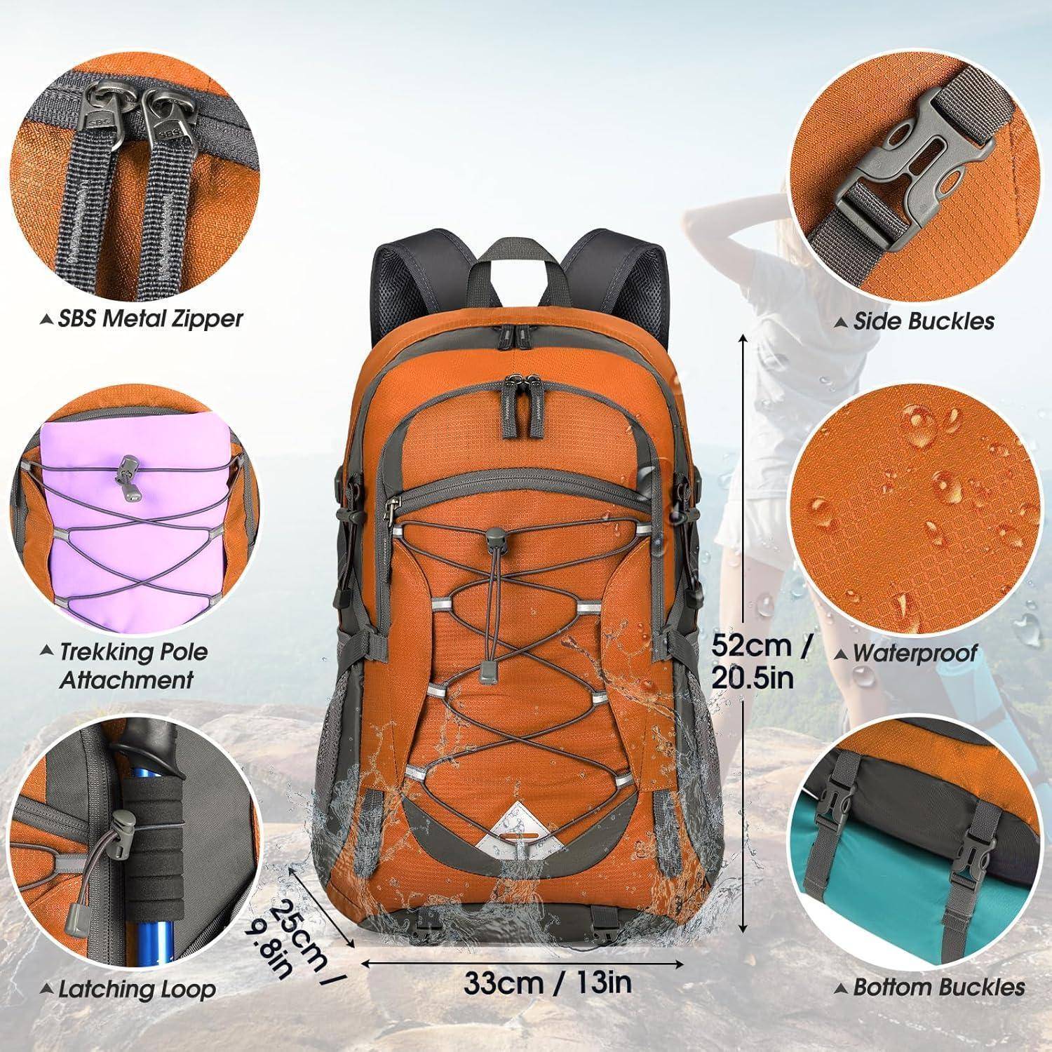 Wanderrucksack 40L Wasserdicht Leicht Faltbarer Trekkingrucksack
