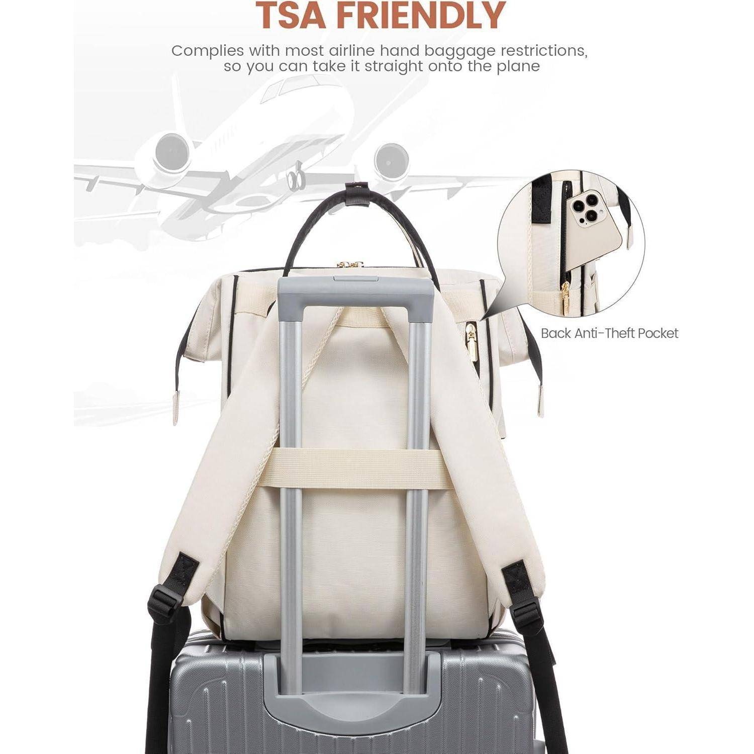 Damen Rucksack 15,6 Zoll Laptop Arbeitstasche Wasserdichter Backpack